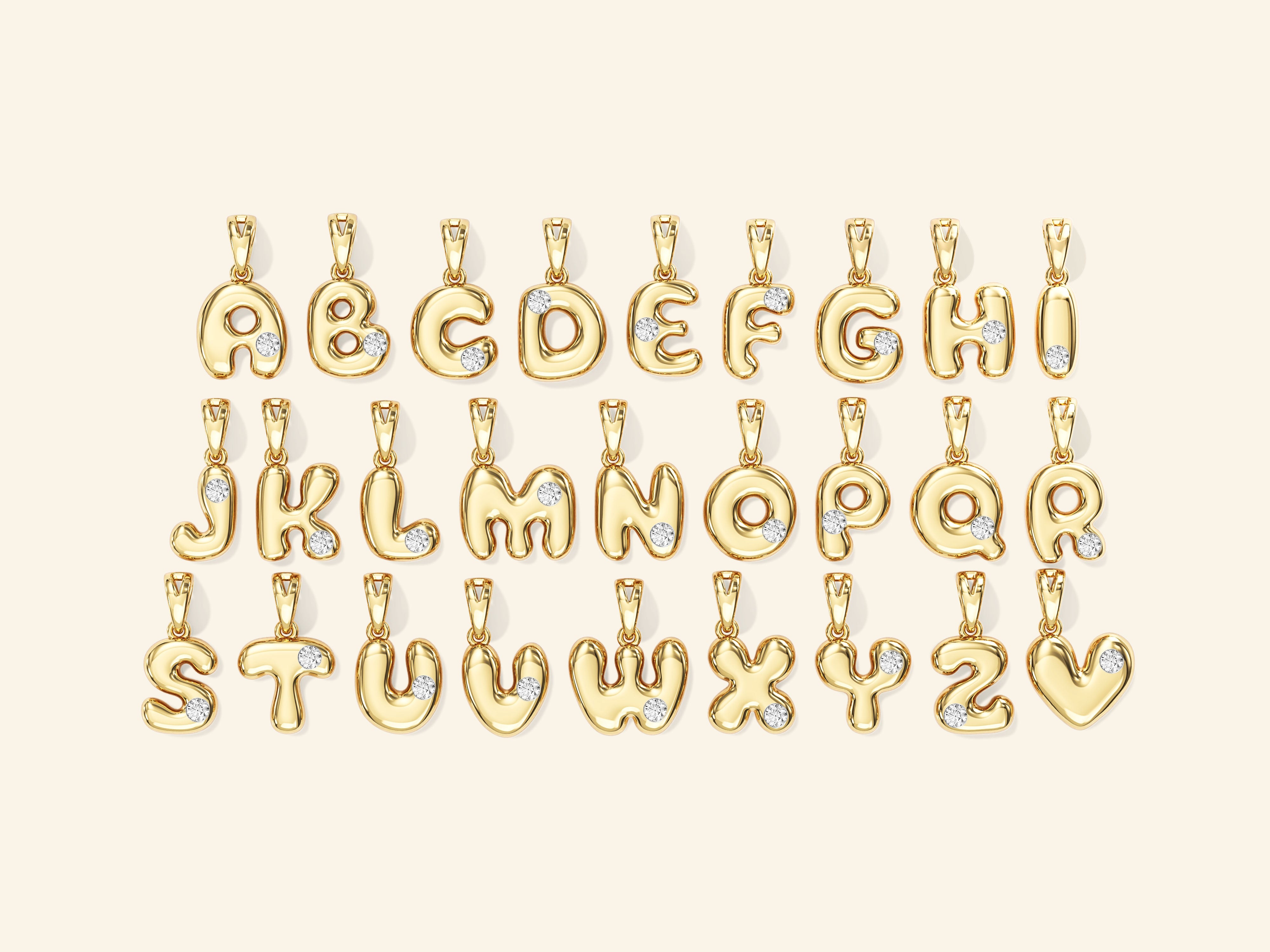 Bubble Initial Necklace