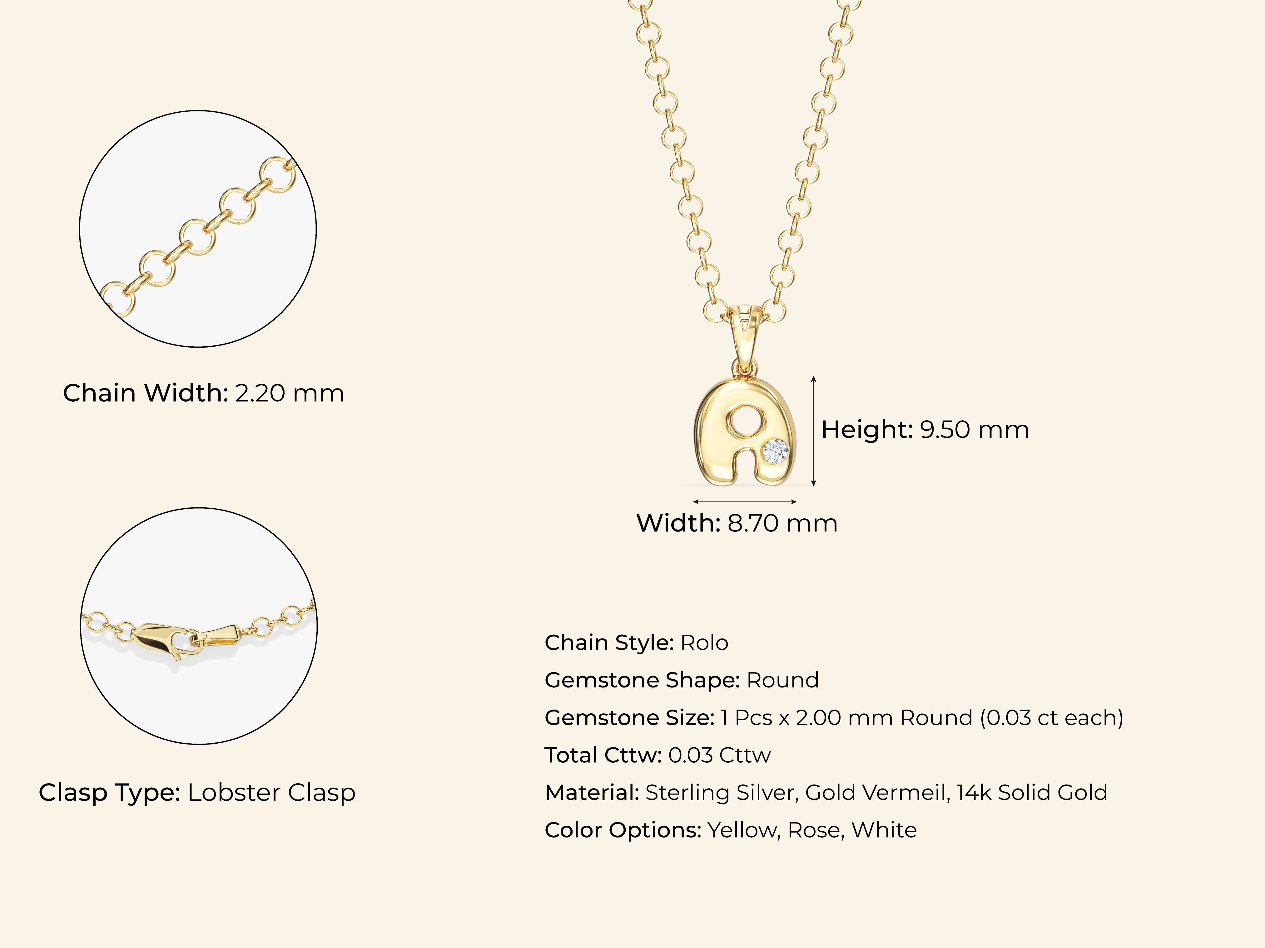 Bubble Initial Necklace