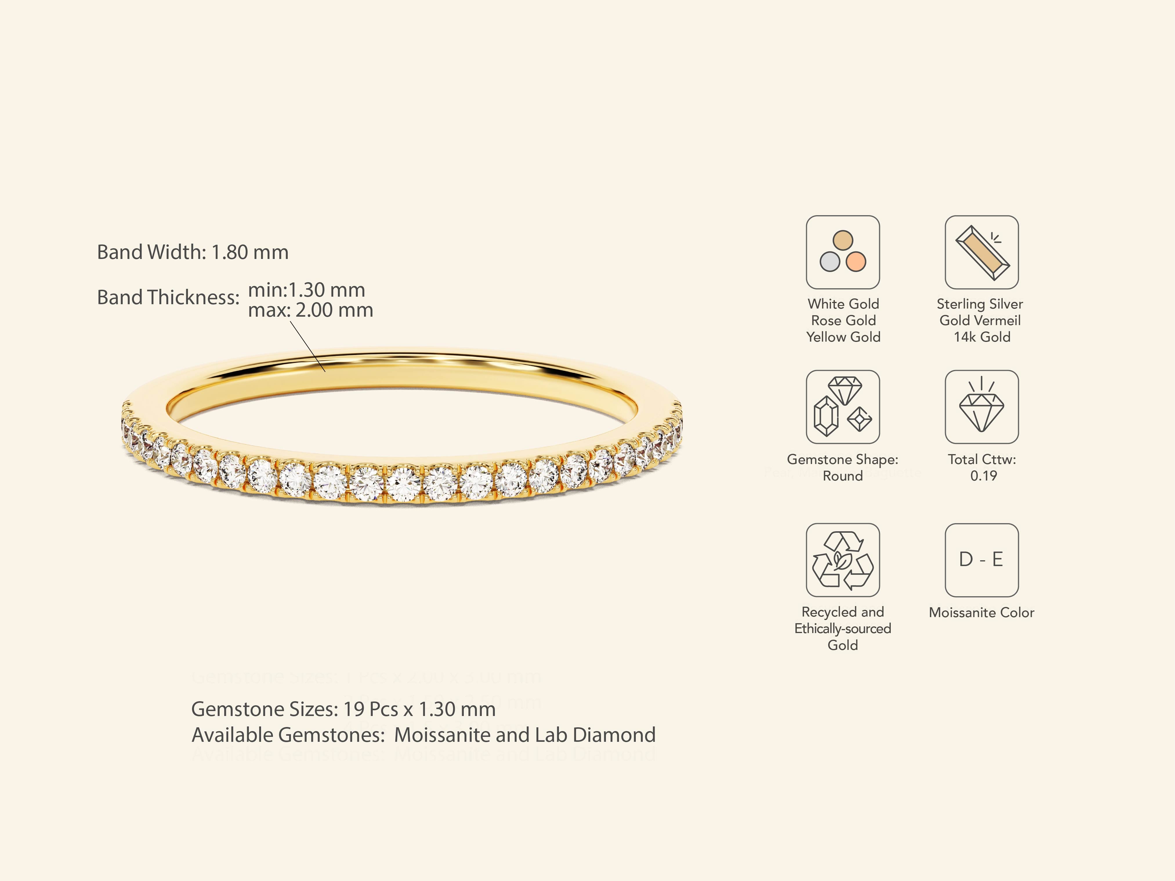 Classic Half Eternity Wedding Band
