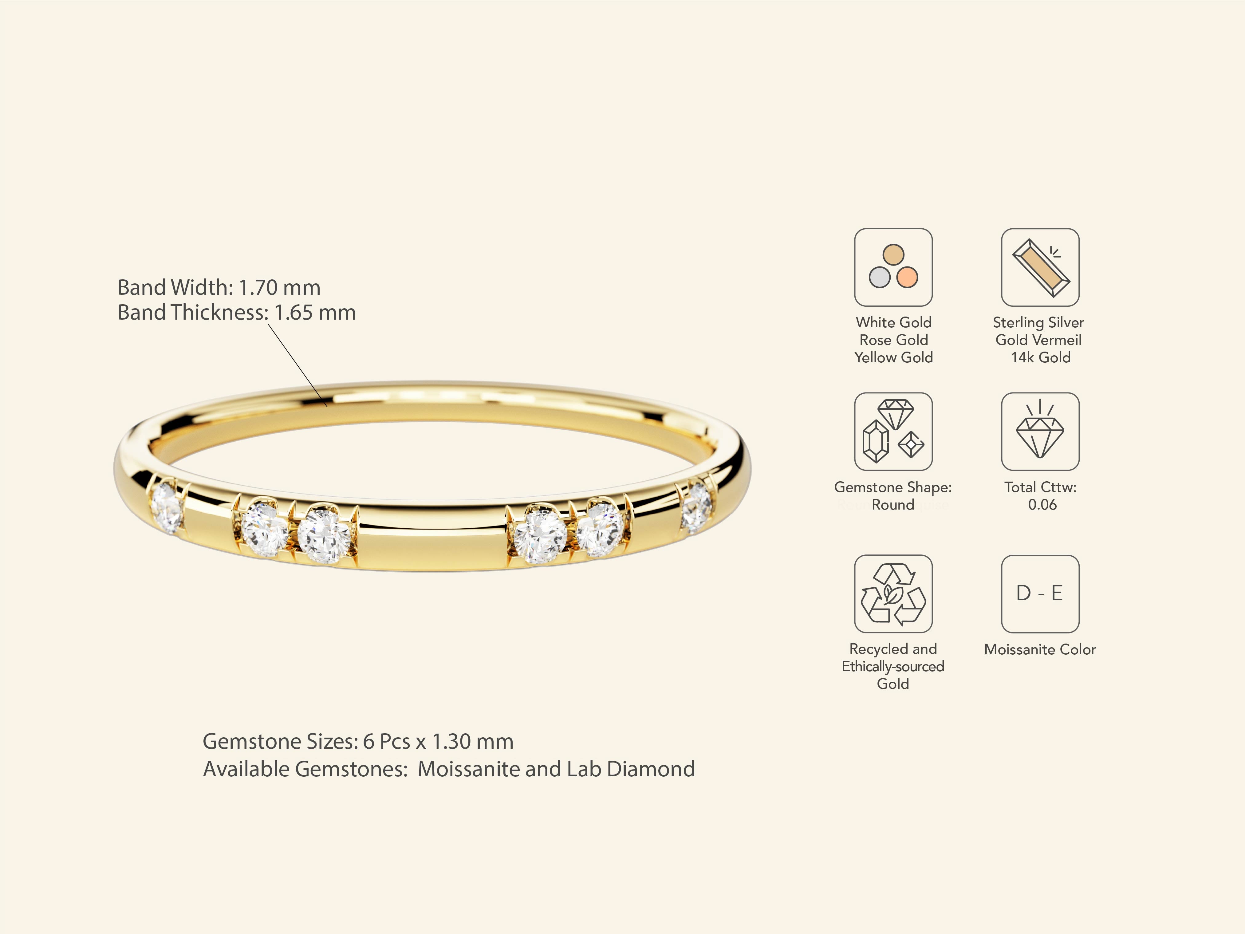 Scattered Stone Wedding Band