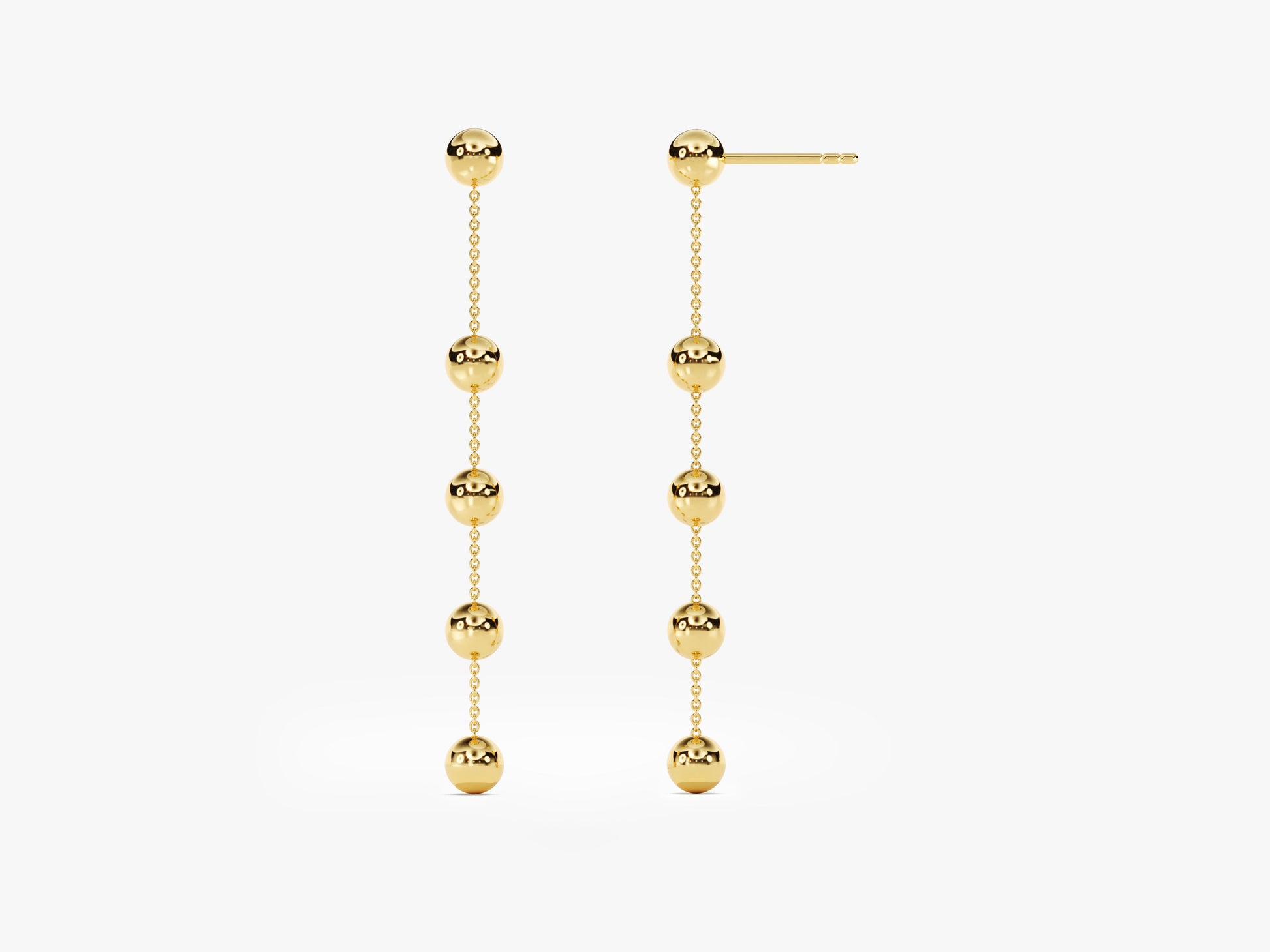 14k Gold Ball Drop Earrings