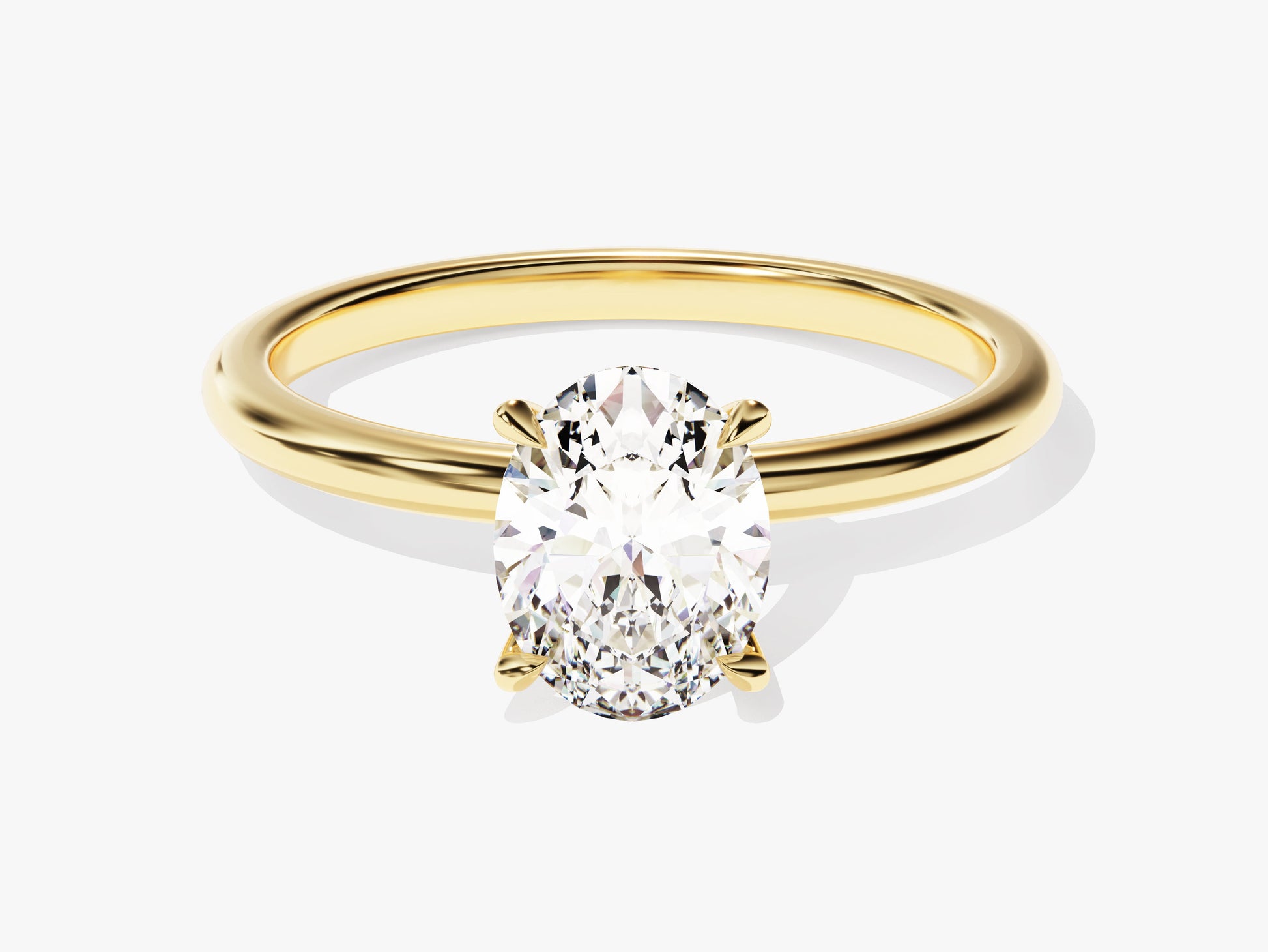 4-Prong Solitaire Oval Cut Moissanite Engagement Ring (1.50 CT)