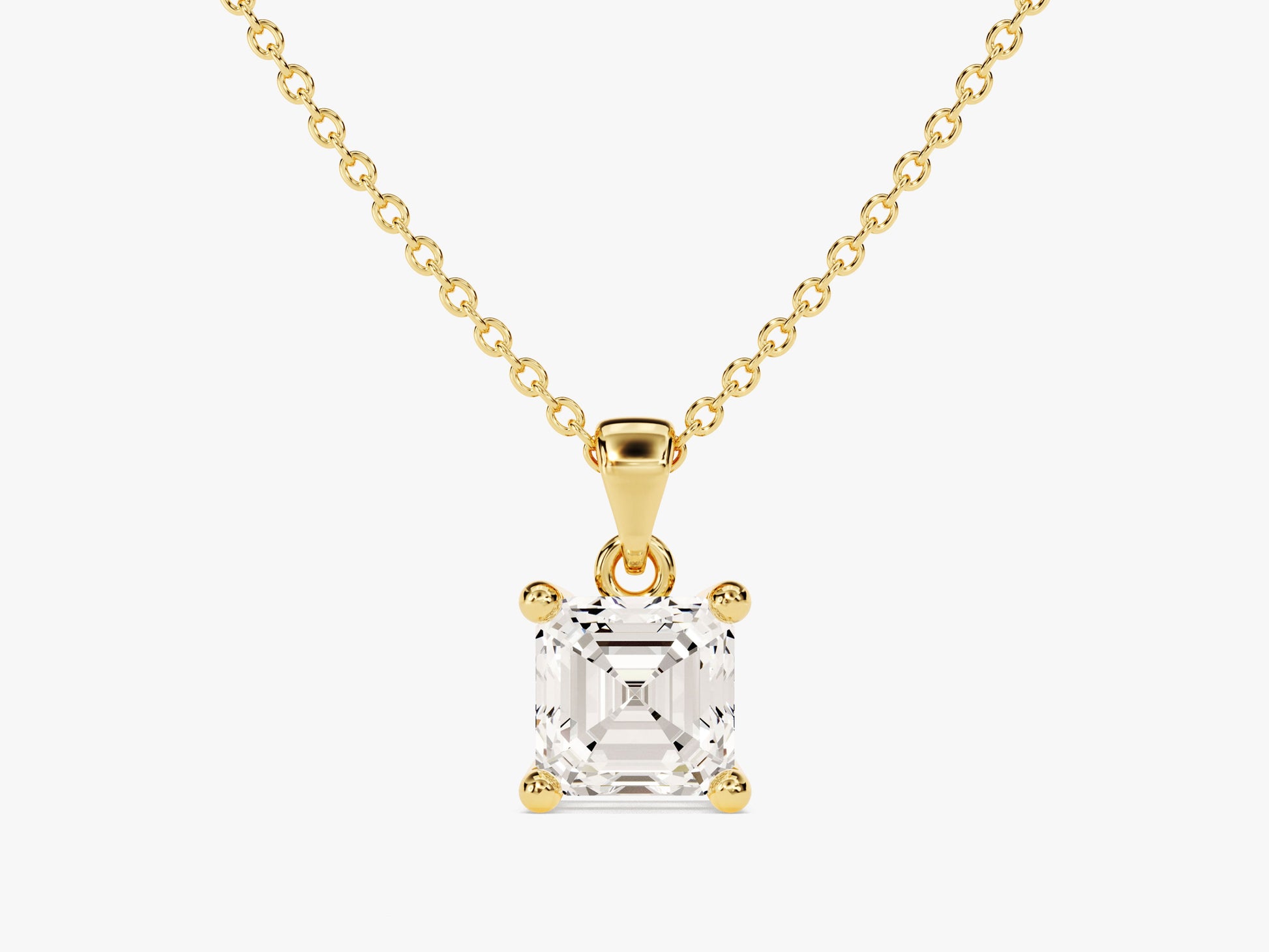 Asscher Cut Lab Grown Diamond Solitaire Pendant (0.50 CT)