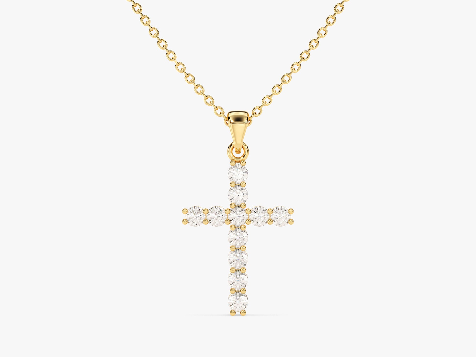 Diamond Cross Pendant (0.22 CT) in 14k Solid Gold
