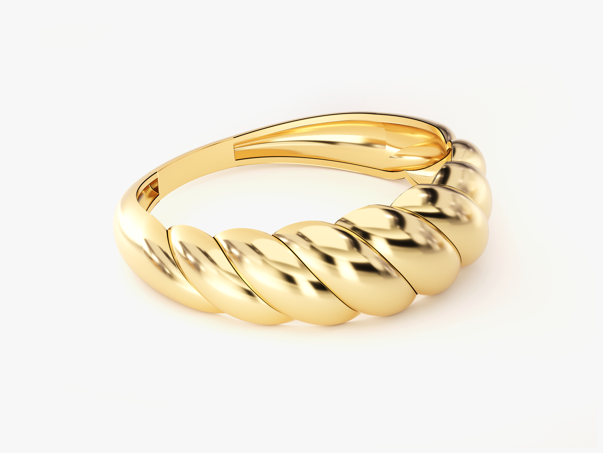 14k Gold, 18k Gold, Yellow, White, Rose, Yellow Gold Croissant Ring