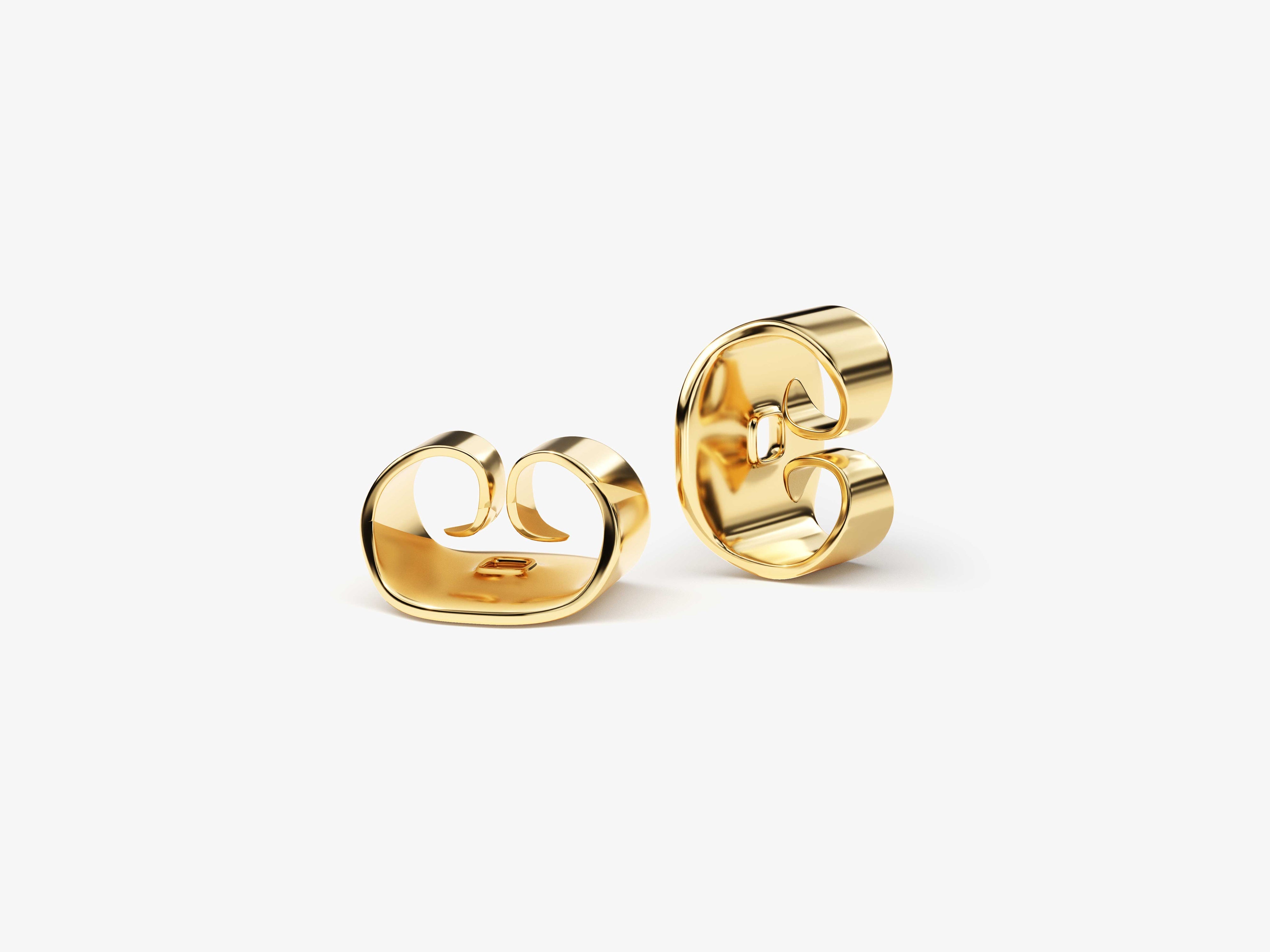 Gold earring backs, jewelry findings, secure and stylish ear nuts
