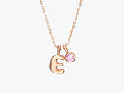 Initial Birthstone Necklace