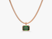 Signature Emerald Cut Birthstone Necklace