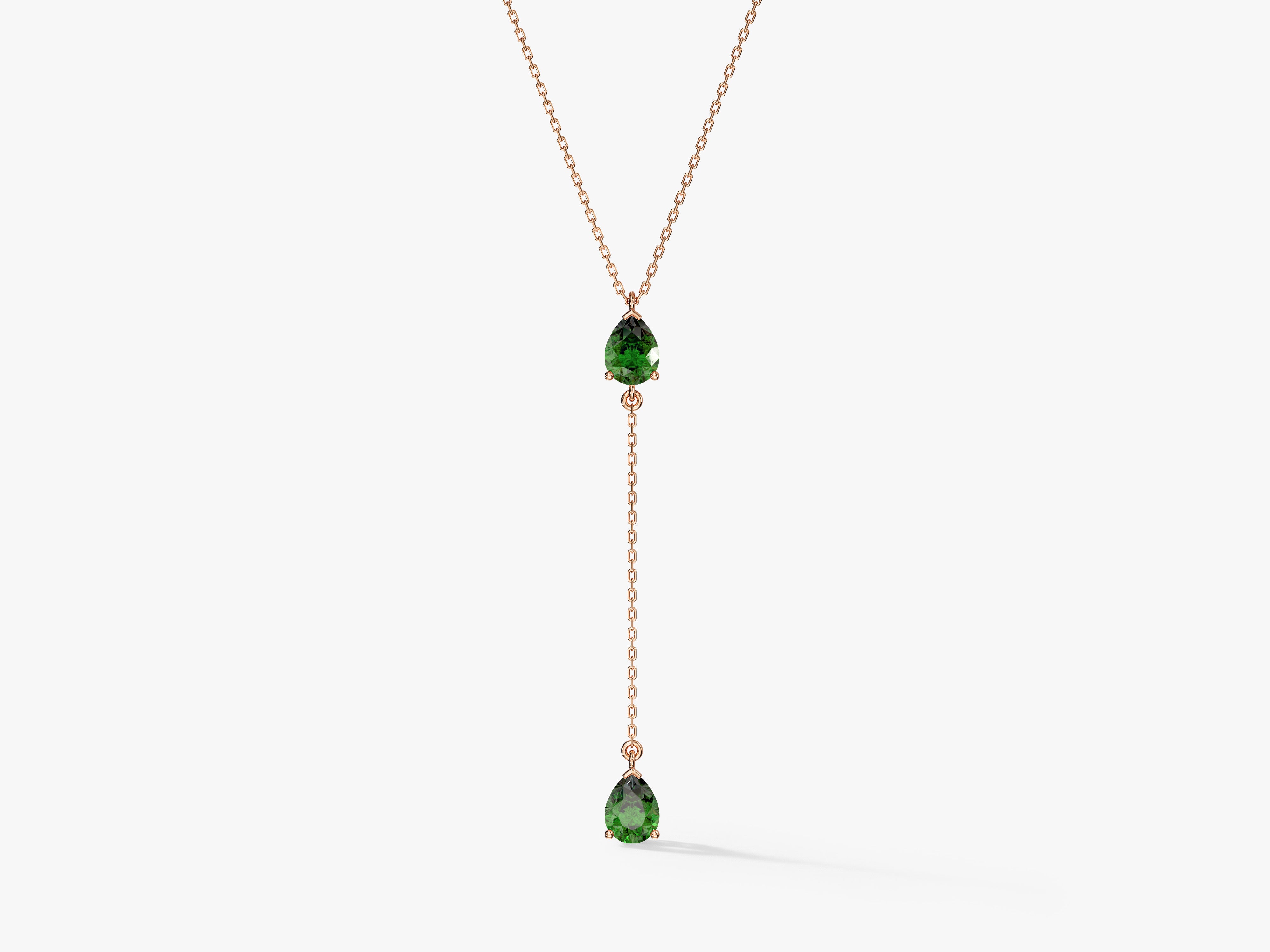 Raindrop Pear Birthstone Necklace