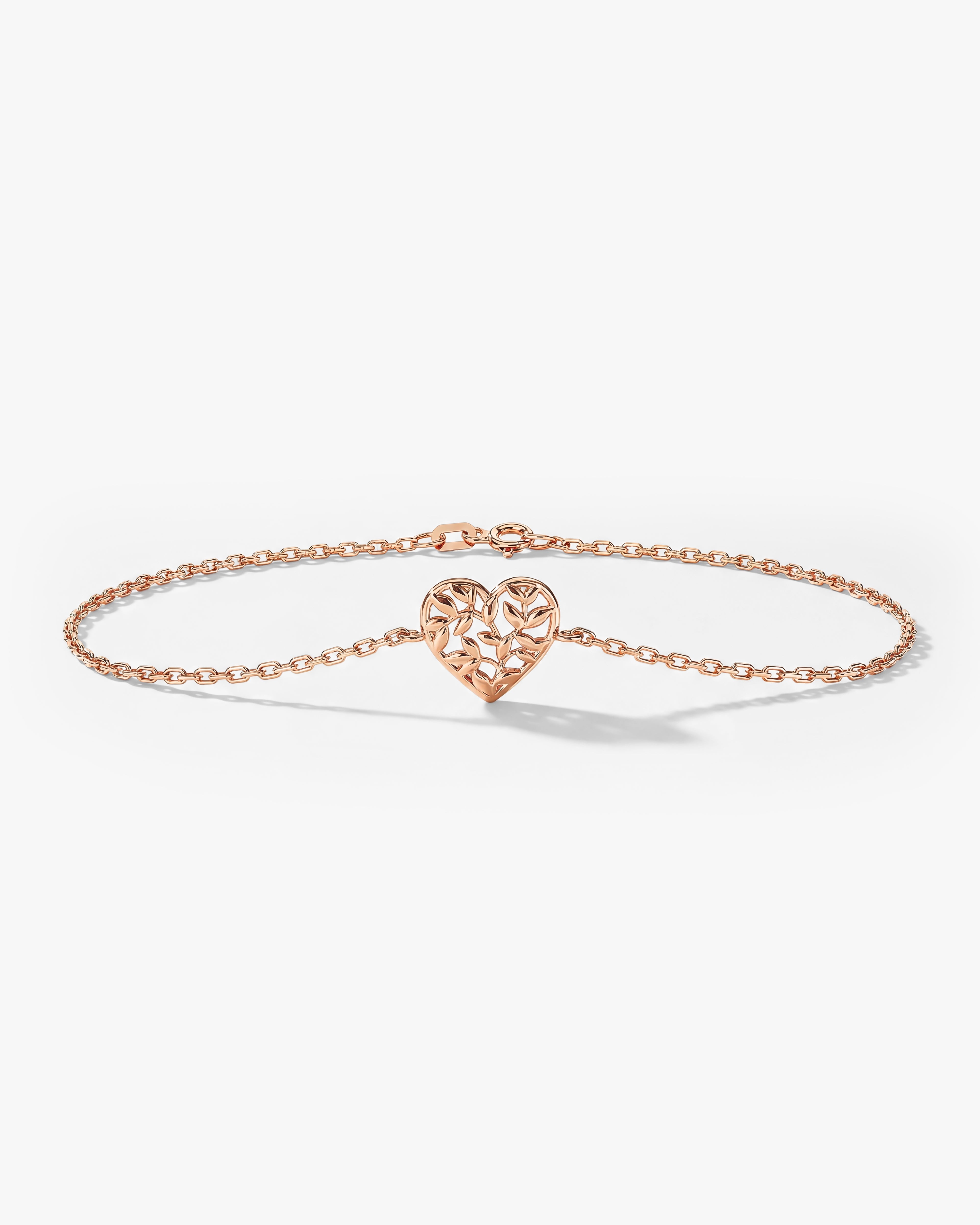 Heart Leaf Charm Bracelet