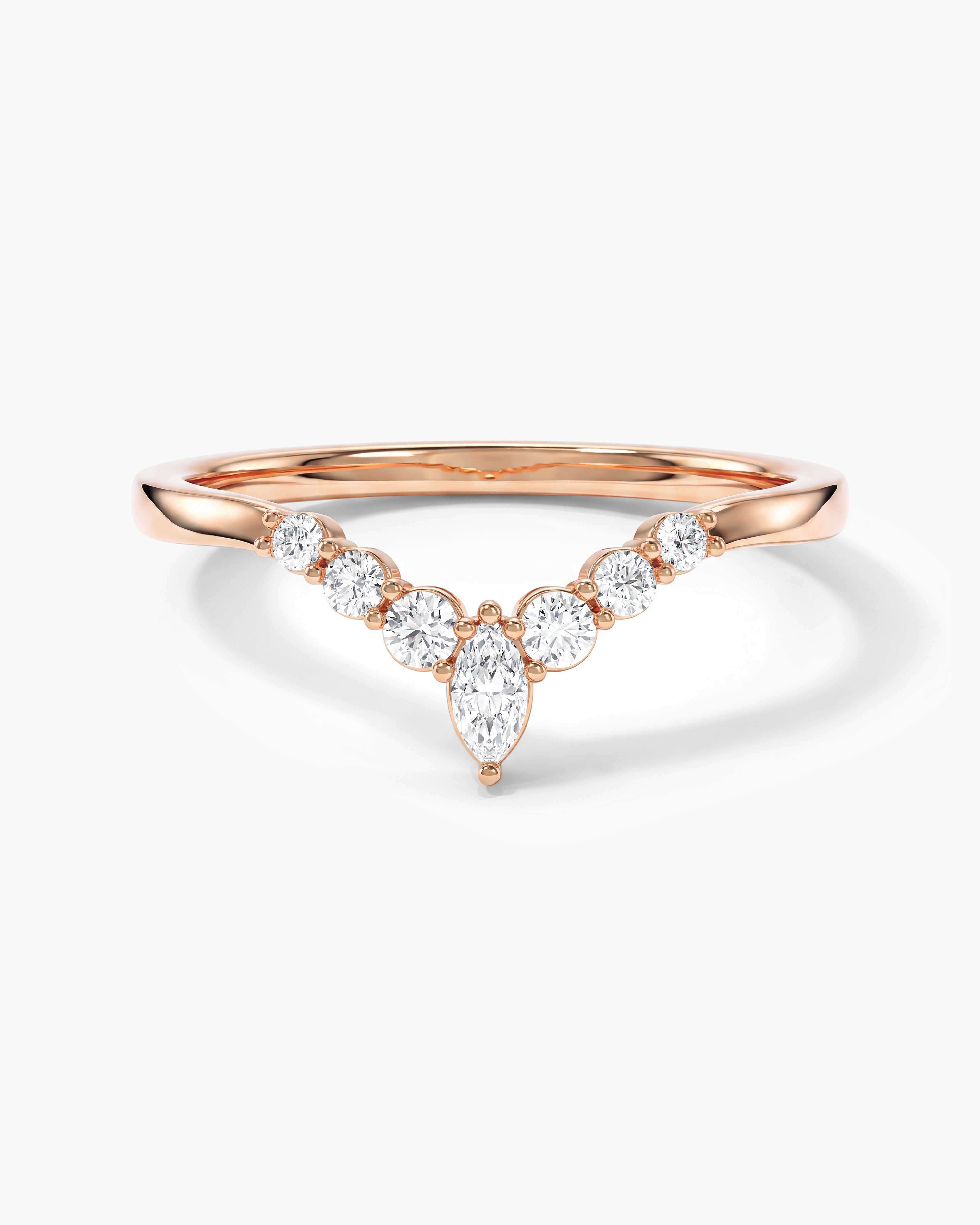 Vintage Marquise Tipped Wedding Band