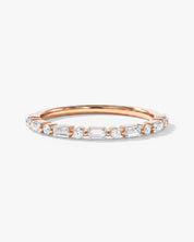 Alternating Round and Baguette Wedding Band