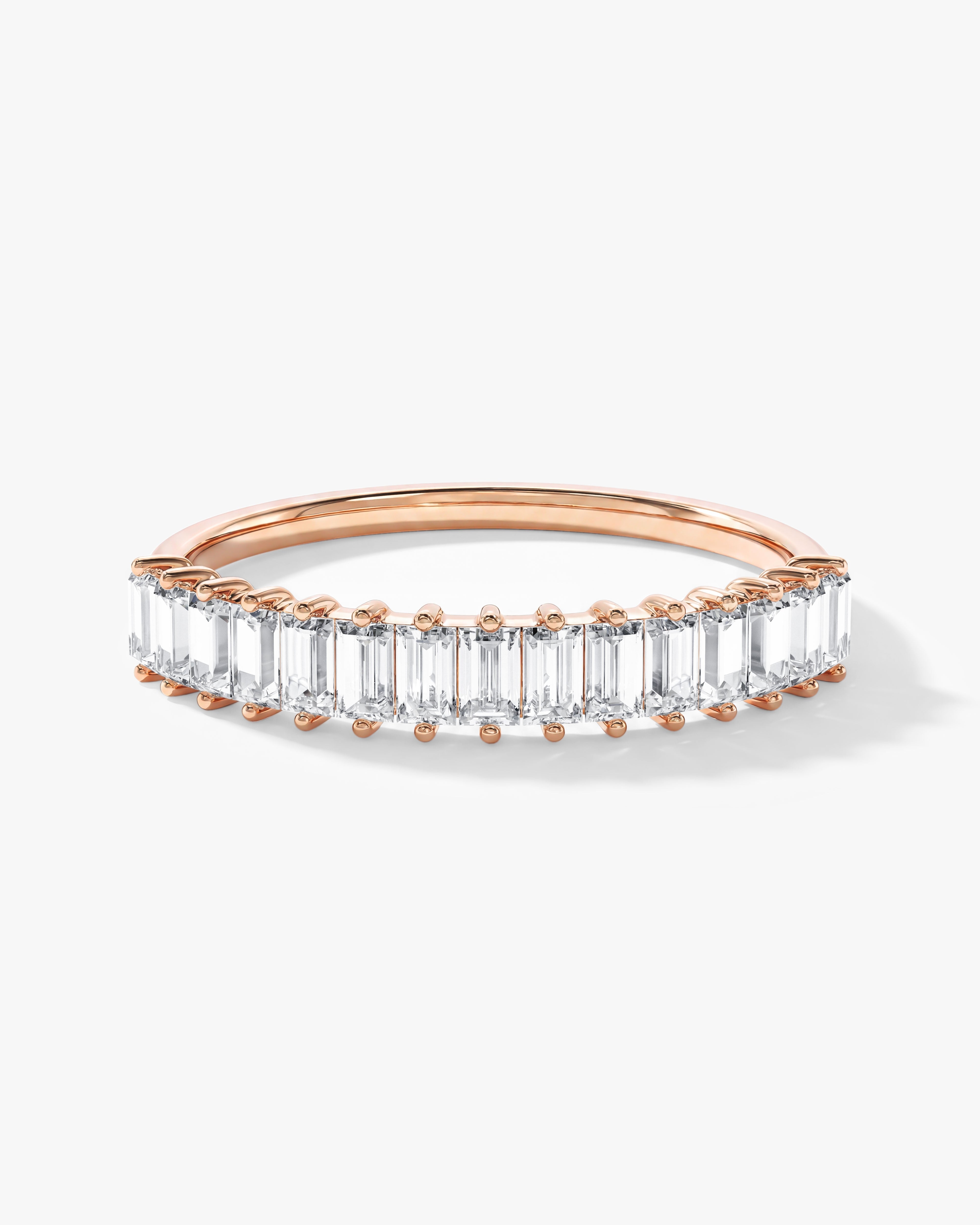 Baguette Cut Half Eternity Wedding Band