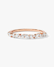 Marquise and Double Round Half Eternity Wedding Band