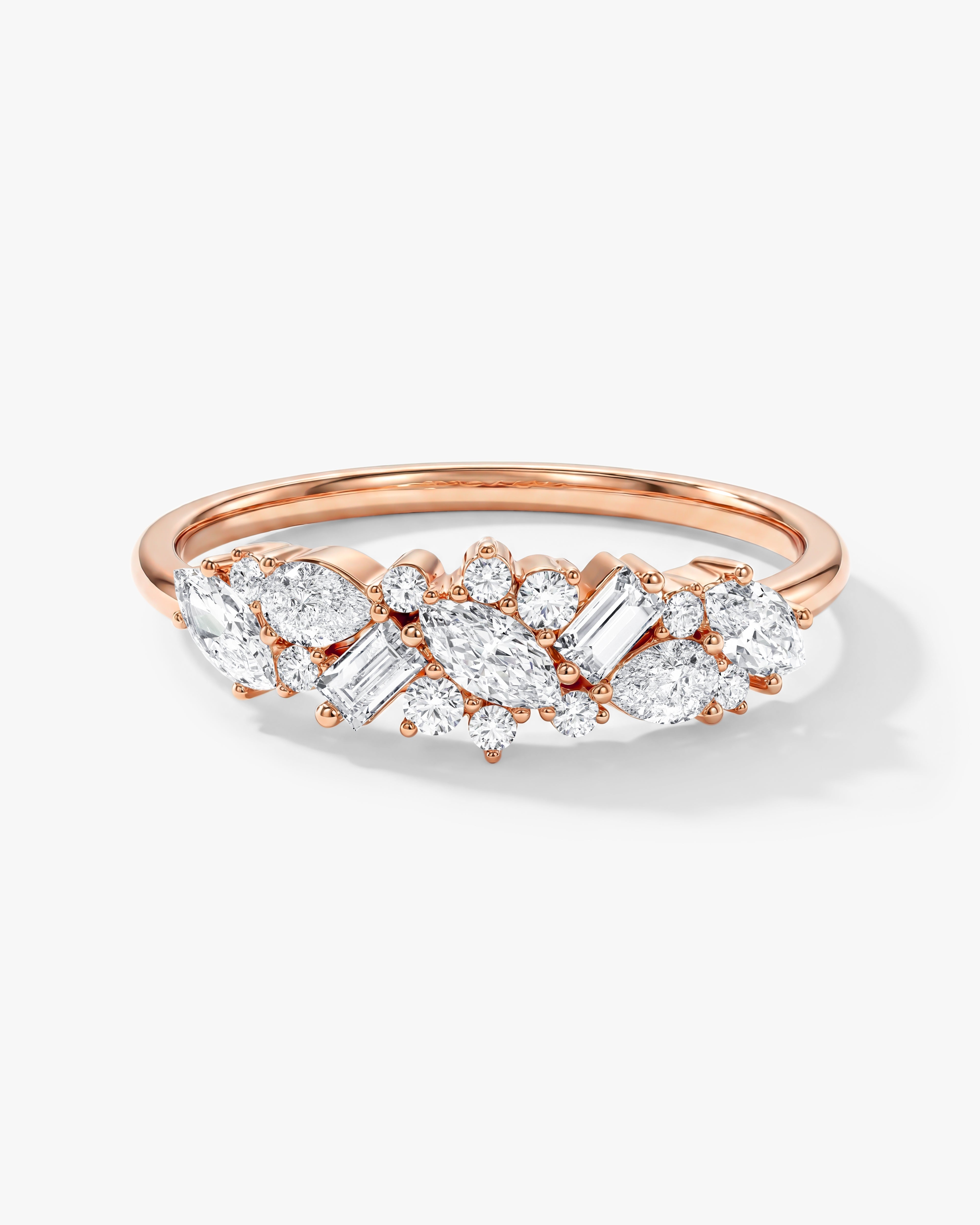 Vintage Bold Cluster Wedding Band