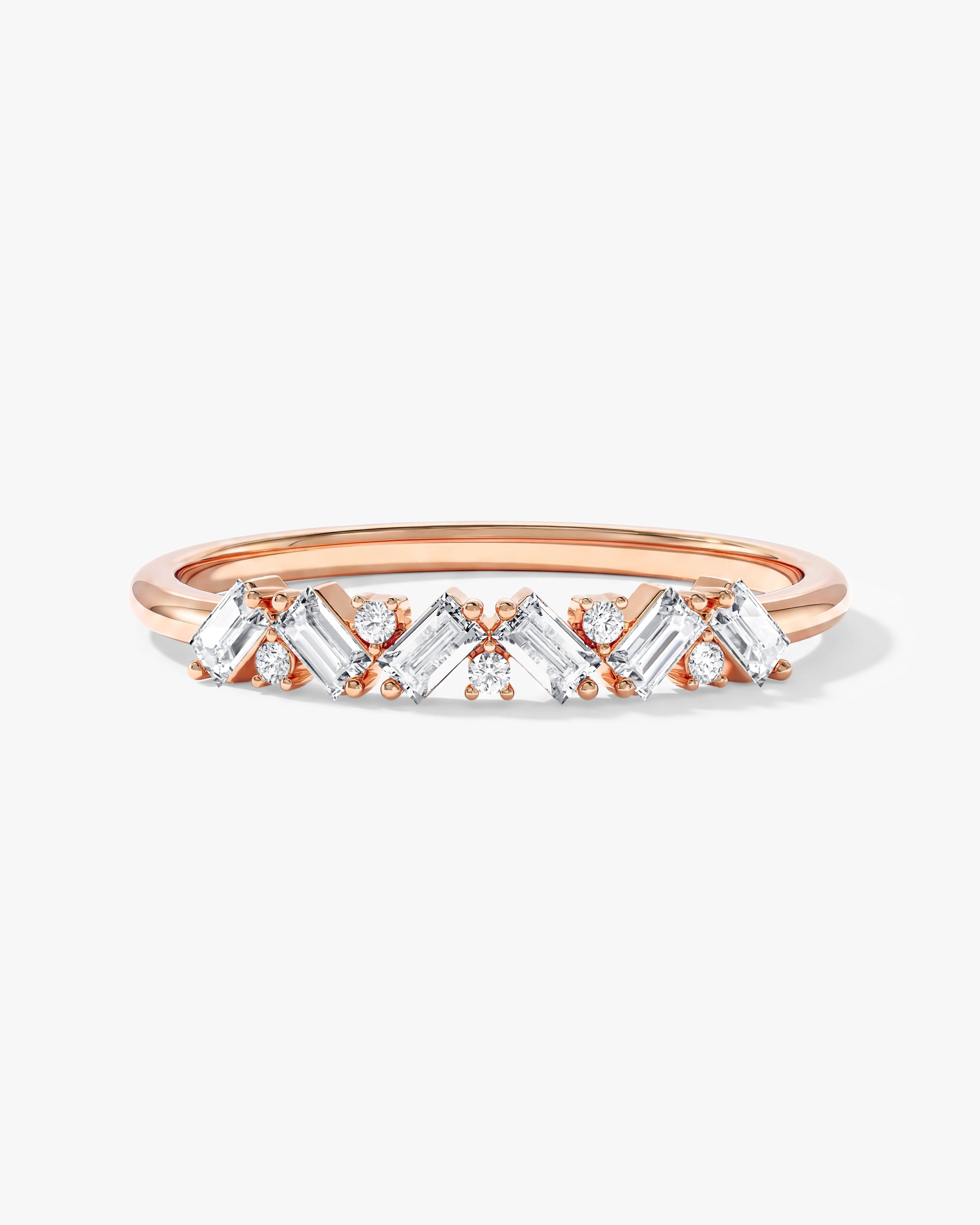 Petite Baguette Cluster Wedding Band