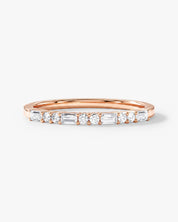 Baguette and Double Round Wedding Band