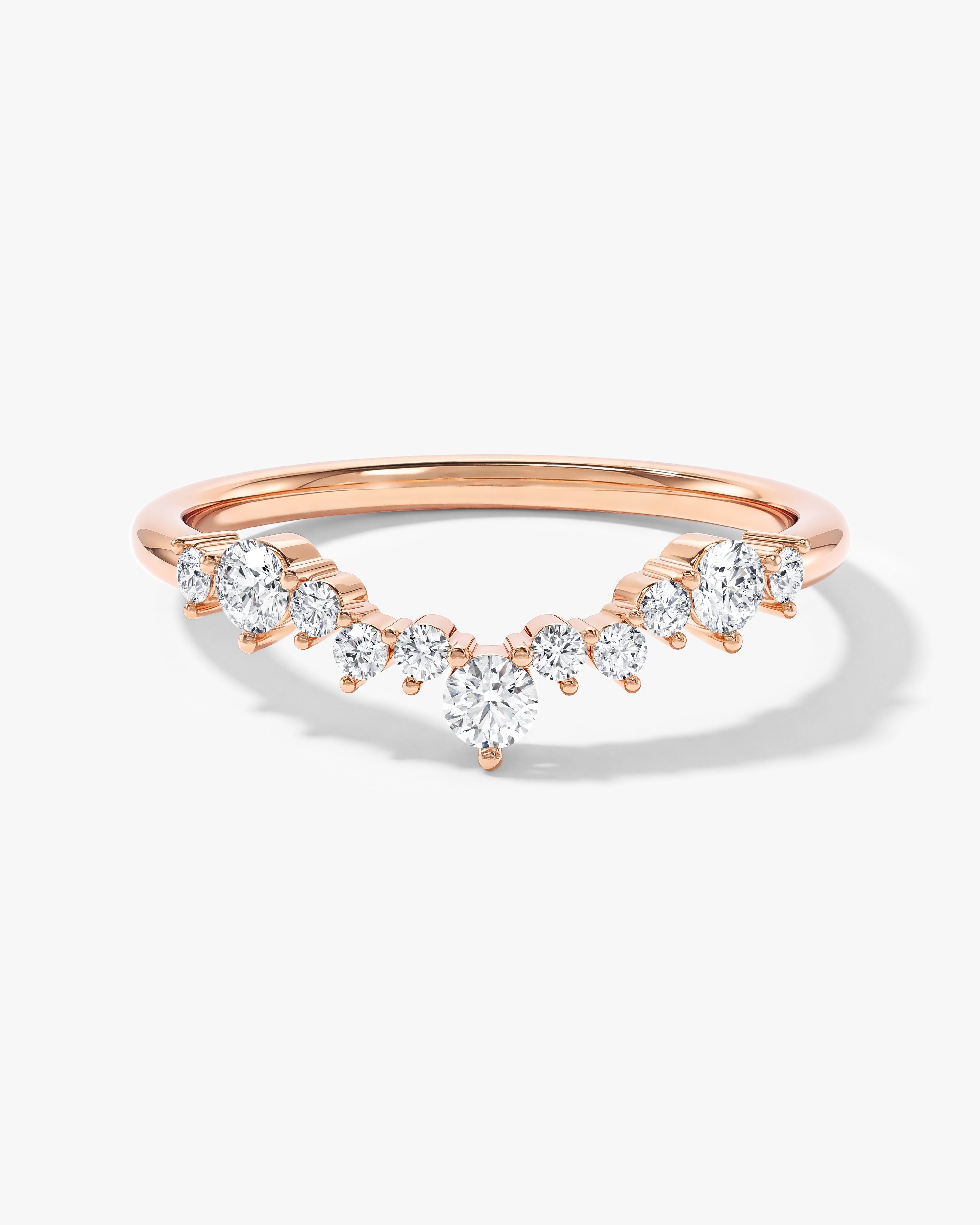 Chevron Nesting Wedding Band (0.30 CT TW)