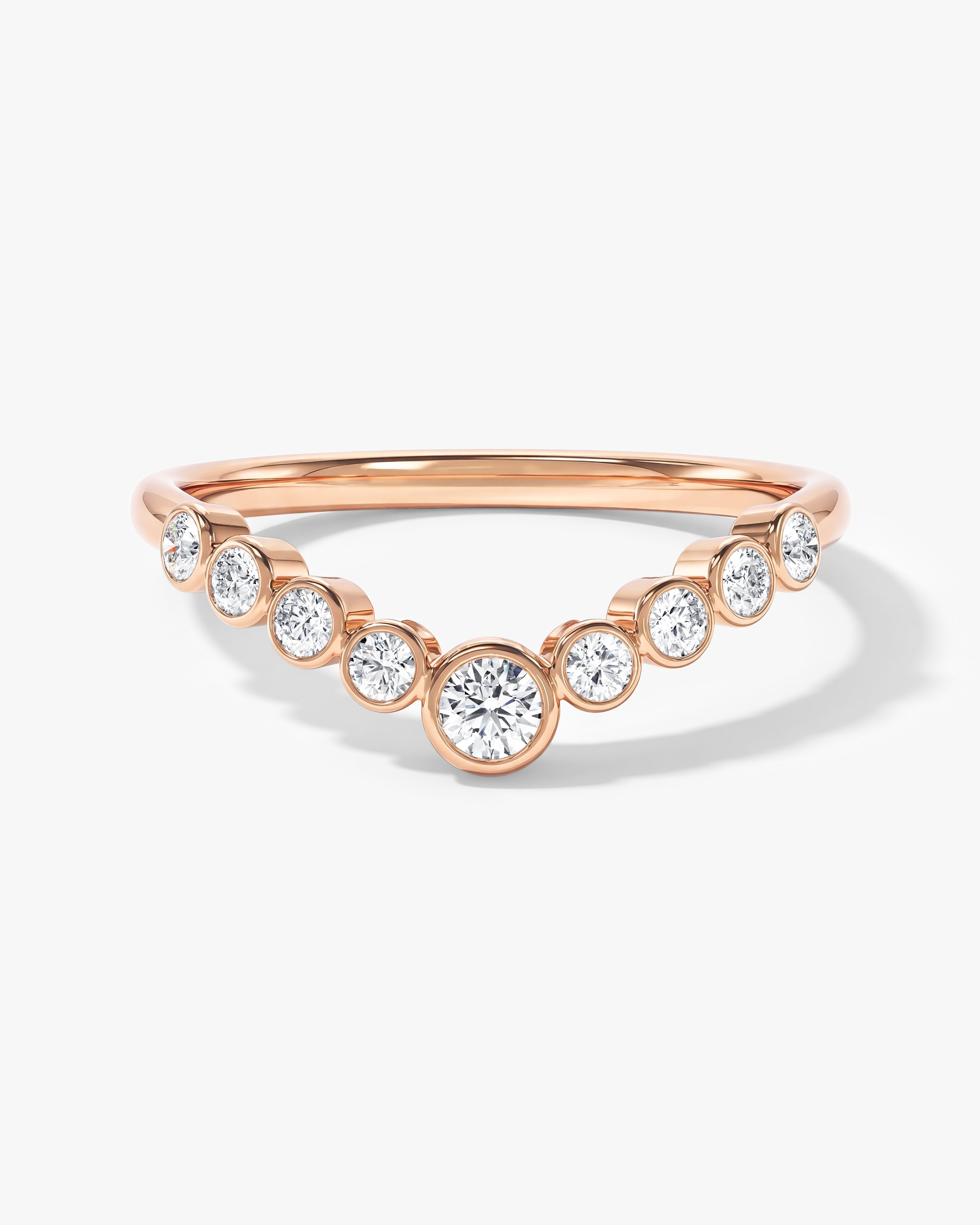 Bezel Curved Wedding Band (0.25 CT TW)