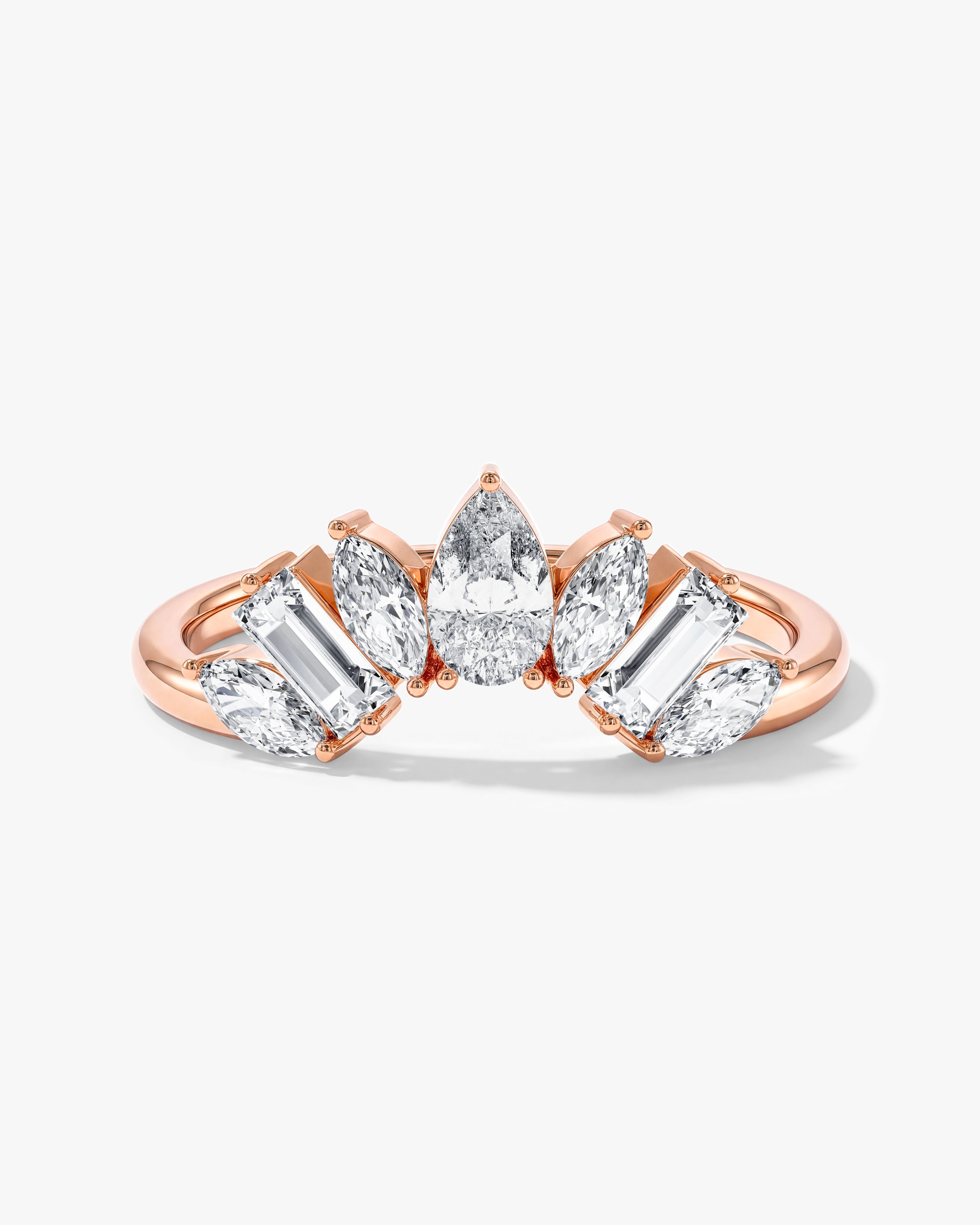 Arched Pear Wedding Band (1.00 CT TW)
