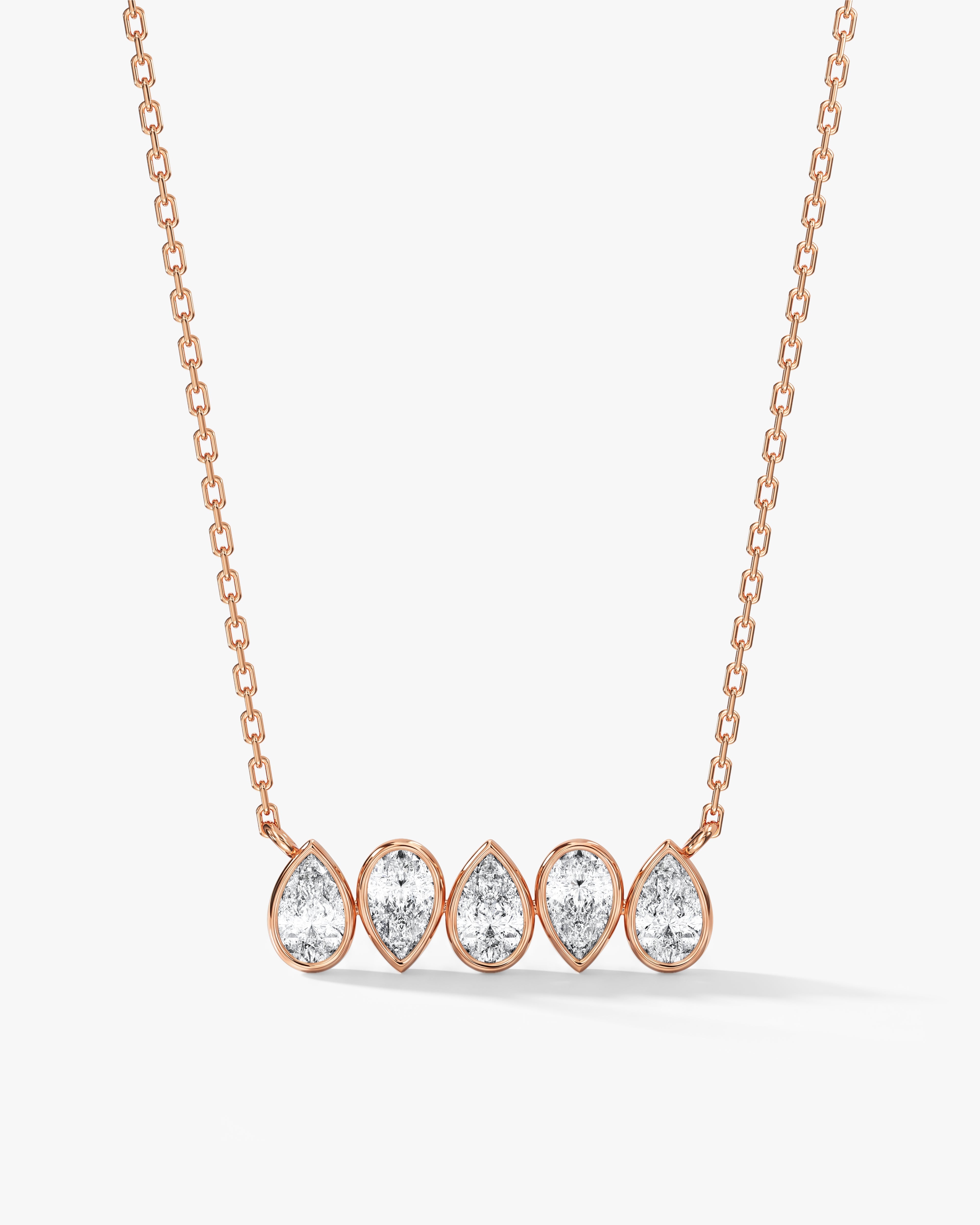 Teardrop Row Necklace