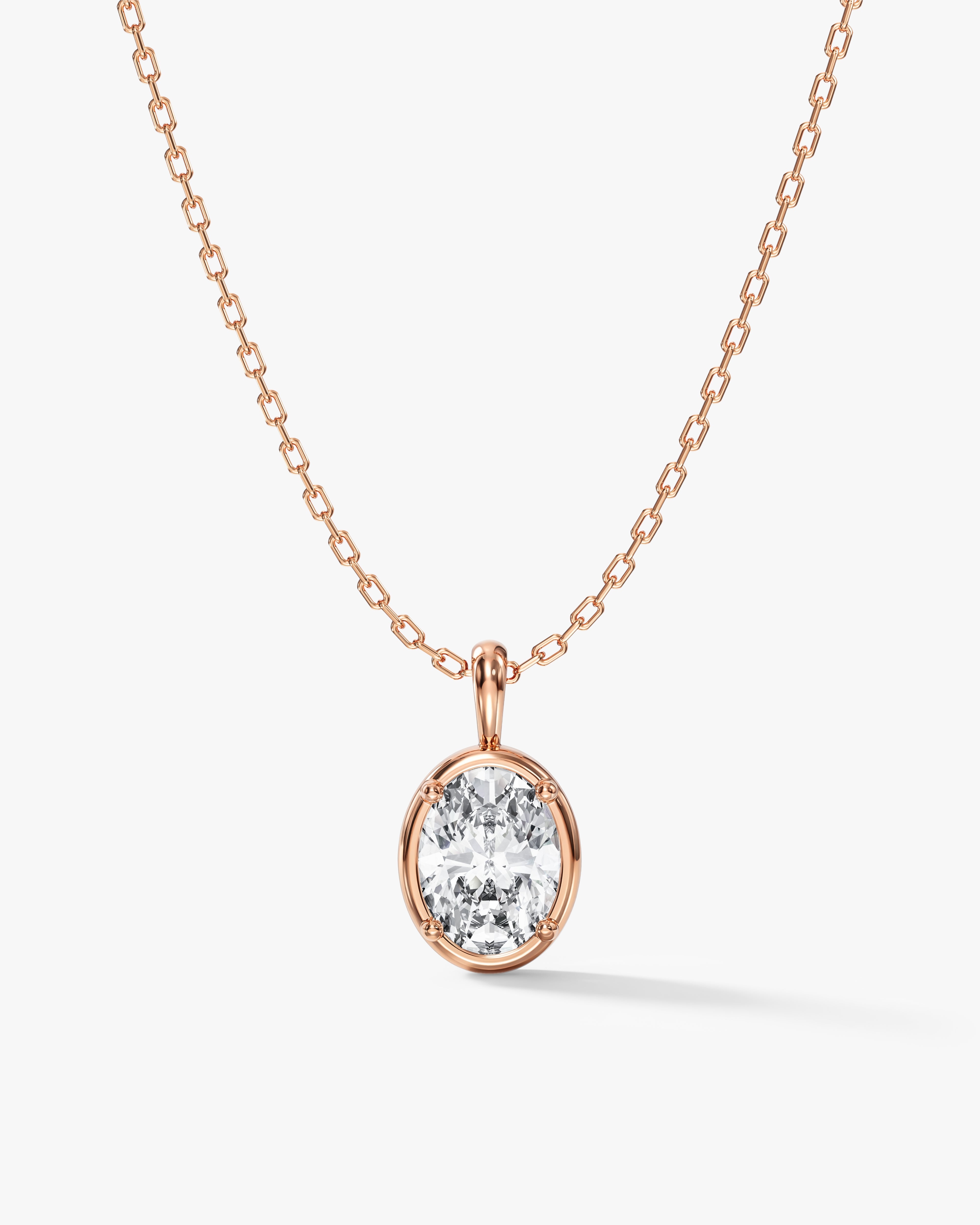 Oval Solitaire Necklace