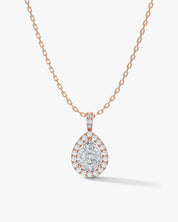 Teardrop Halo Pendant Necklace