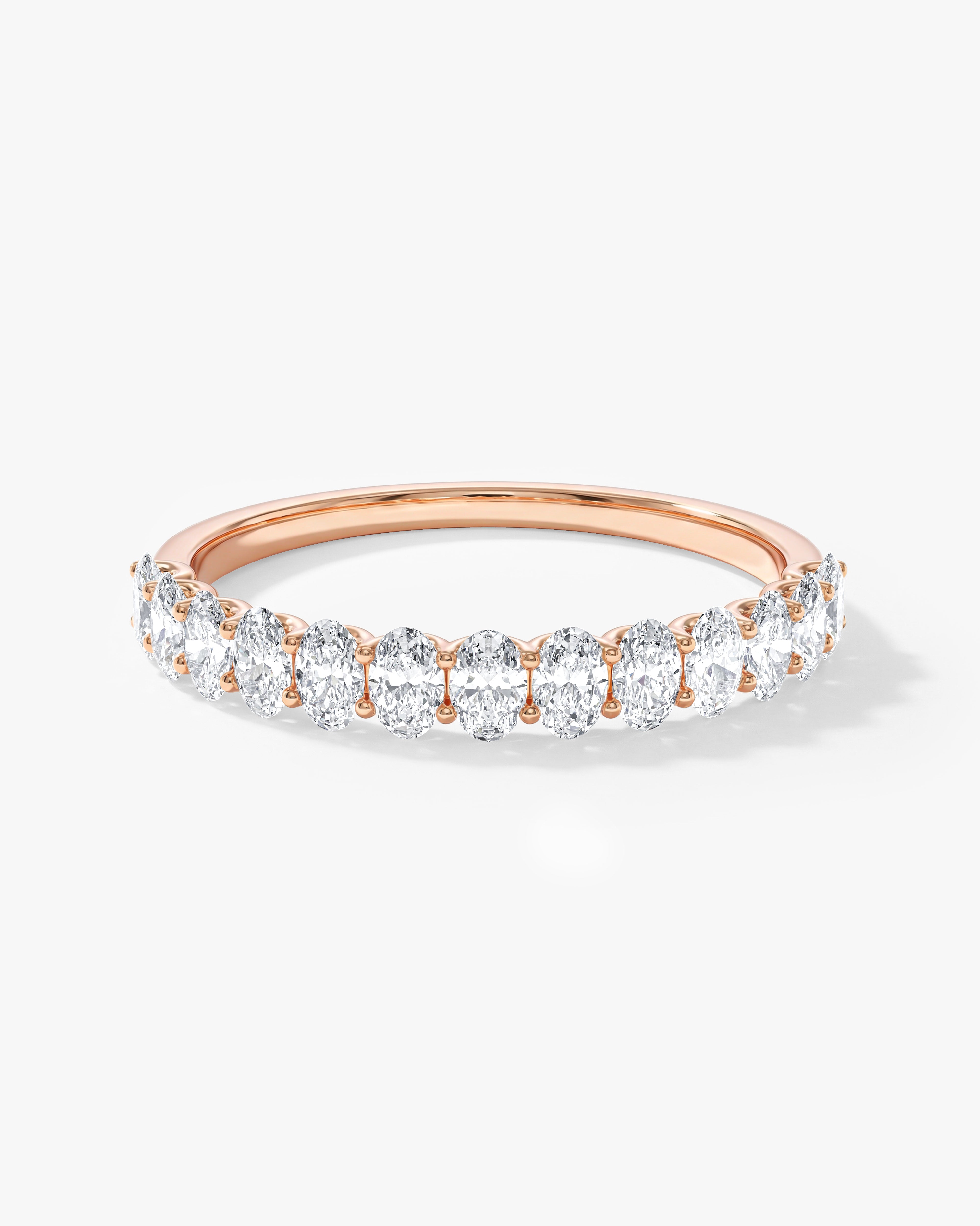 U-Prong Oval Half Eternity Band (0.75 CT TW)