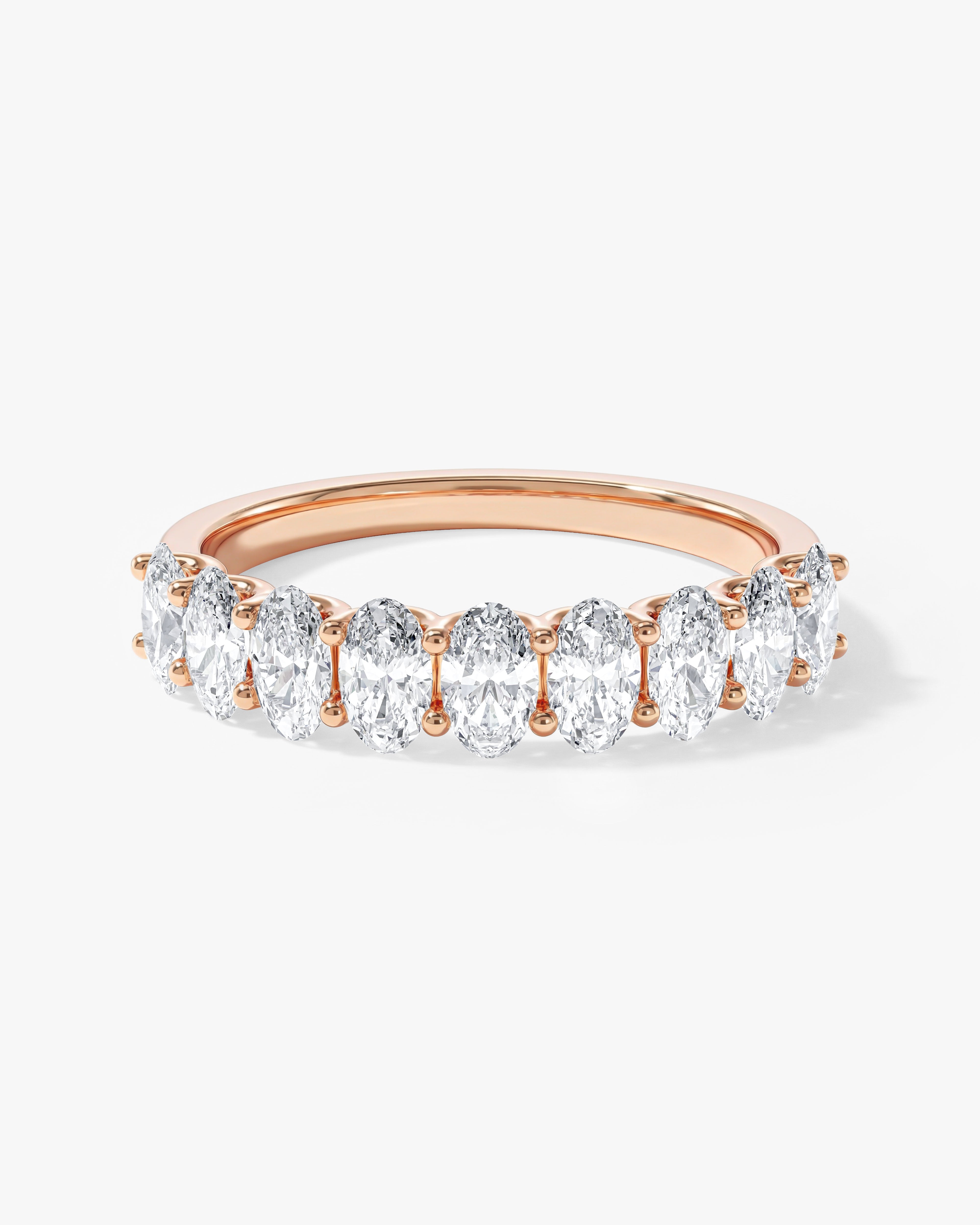 U-Prong Oval Half Eternity Band (2.50 CT TW)