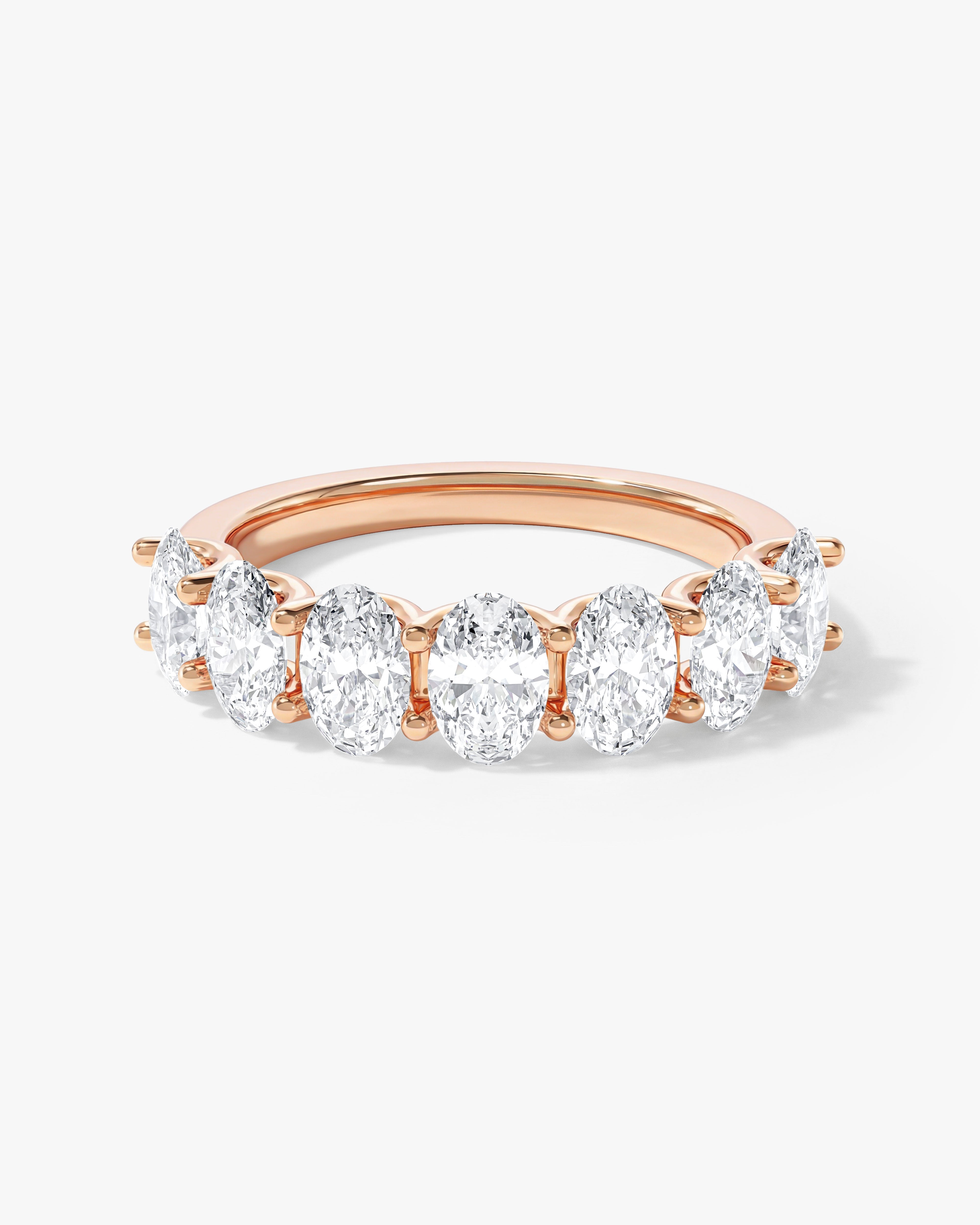 U-Prong Oval Half Eternity Band (4.00 CT TW)