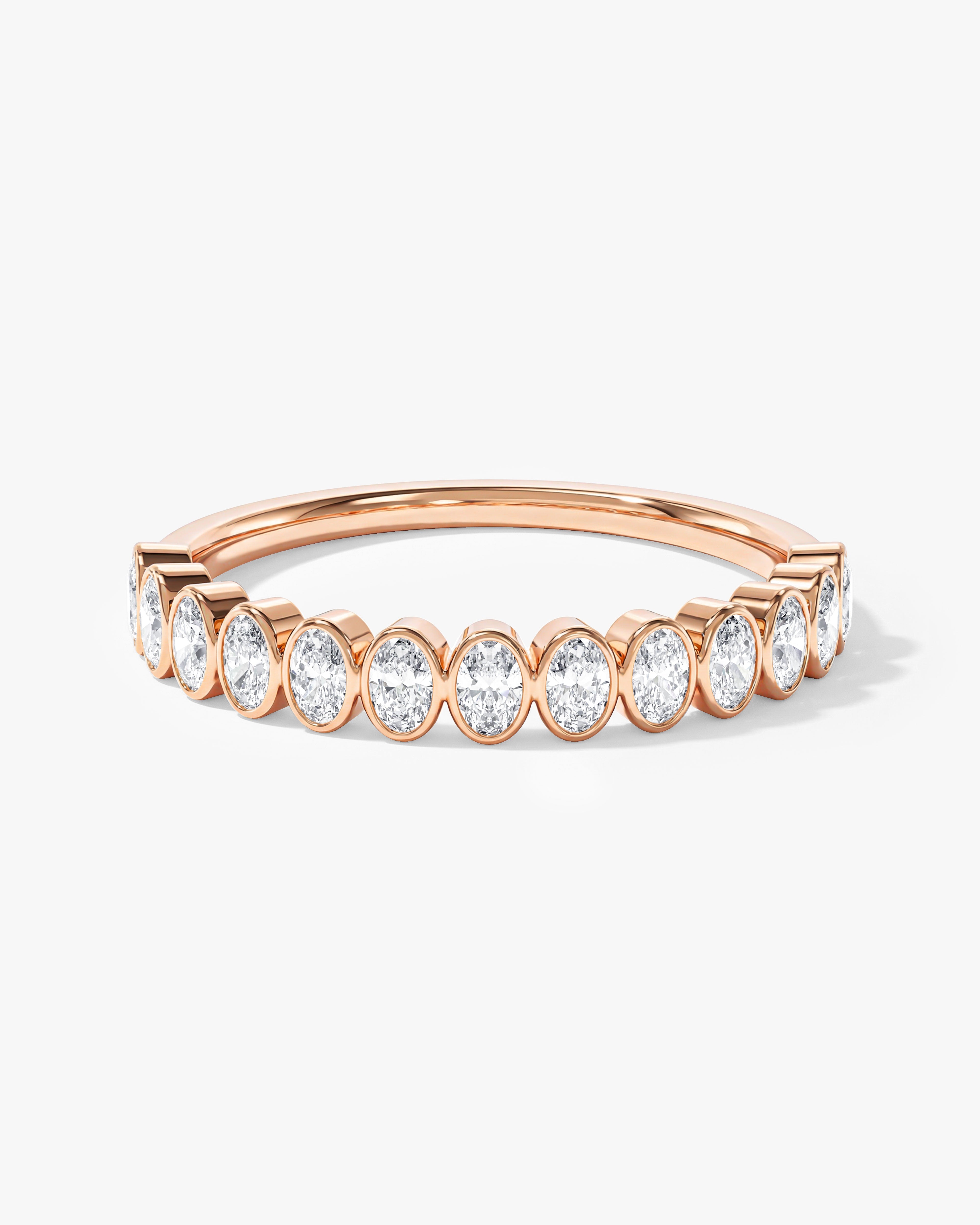 Bezel Oval Half Eternity Band (0.75 CT TW)