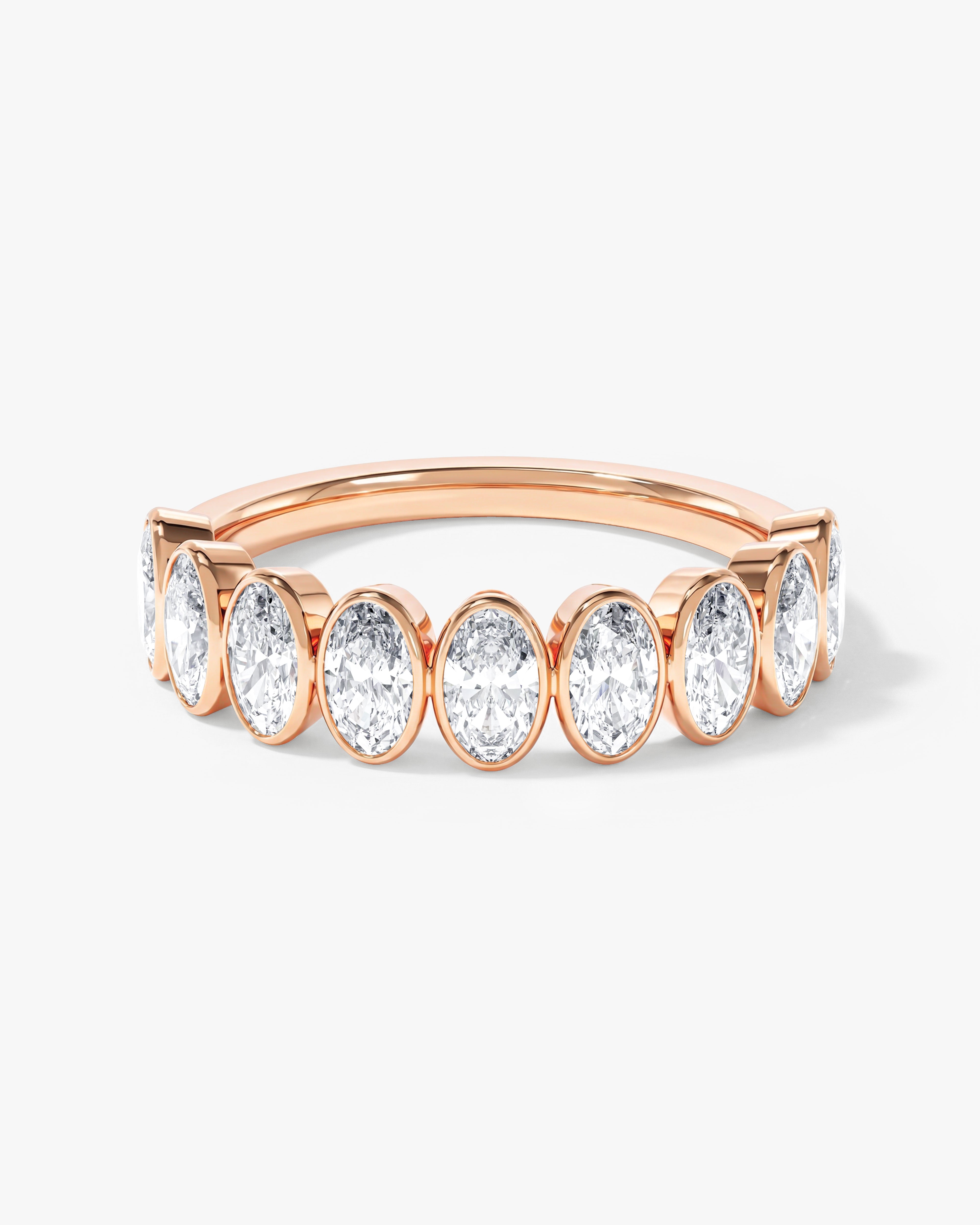 Bezel Oval Half Eternity Band (2.00 CT TW)