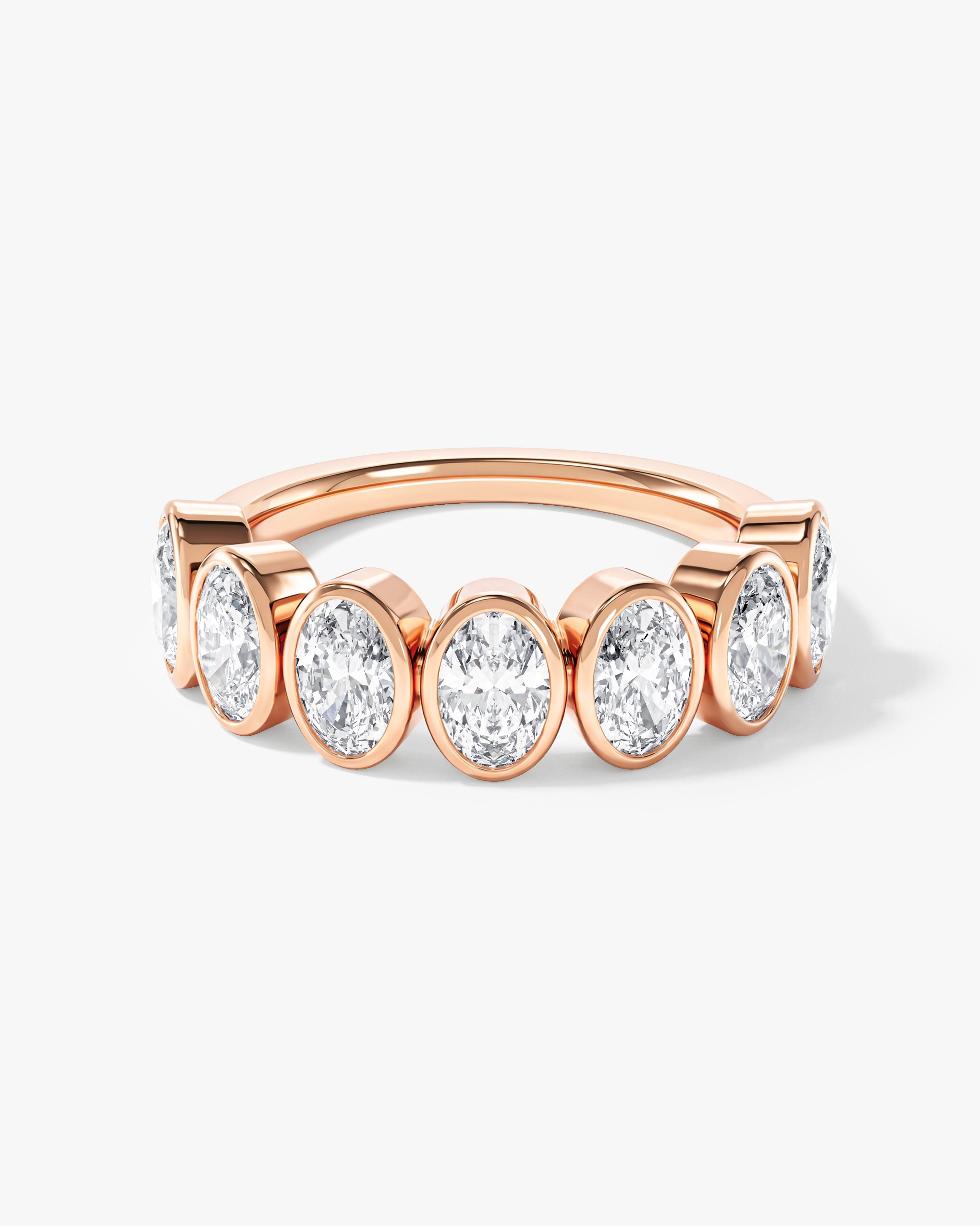 Bezel Oval Half Eternity Band (3.50 CT TW)