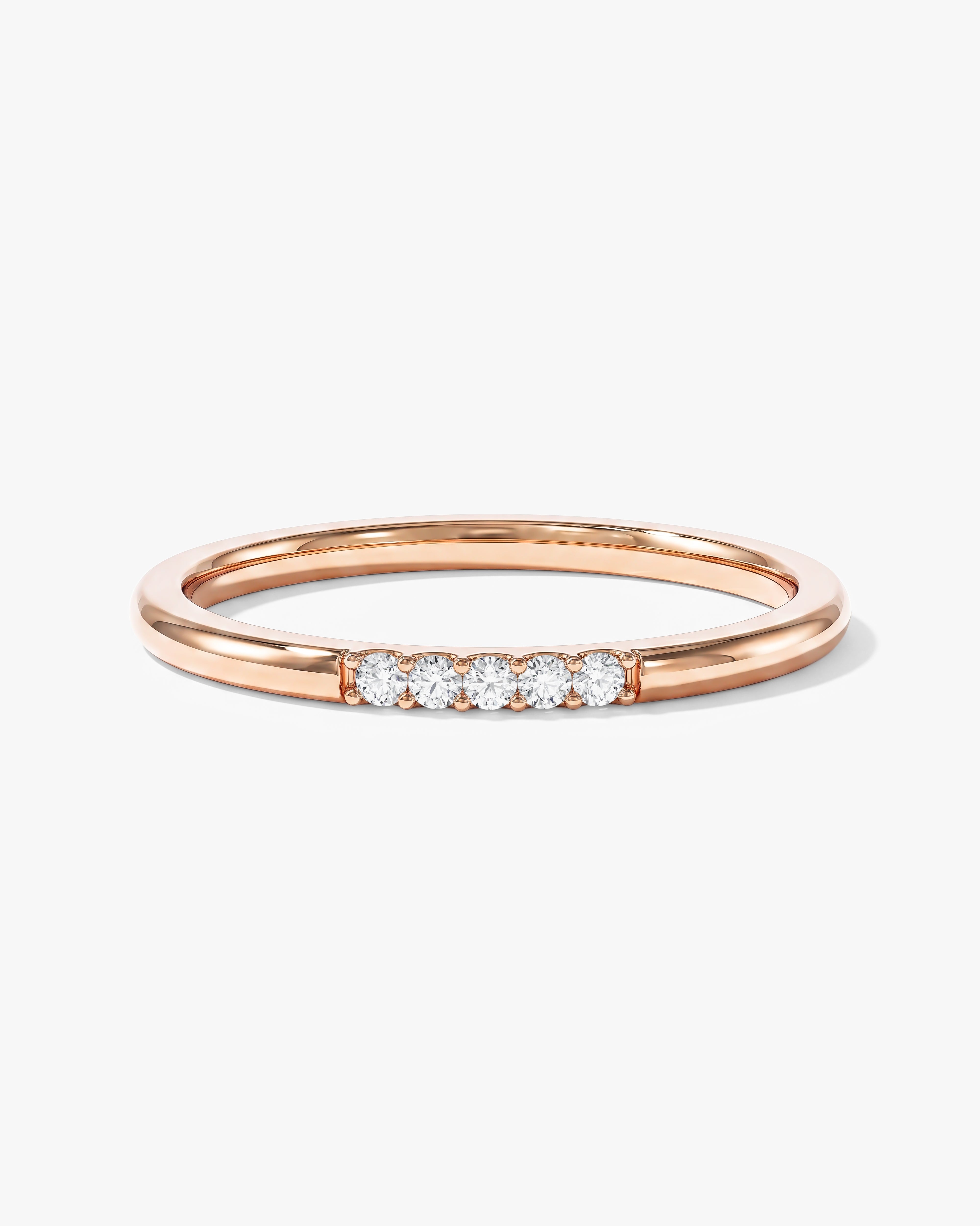 Minimalist Five-Stone Wedding Band