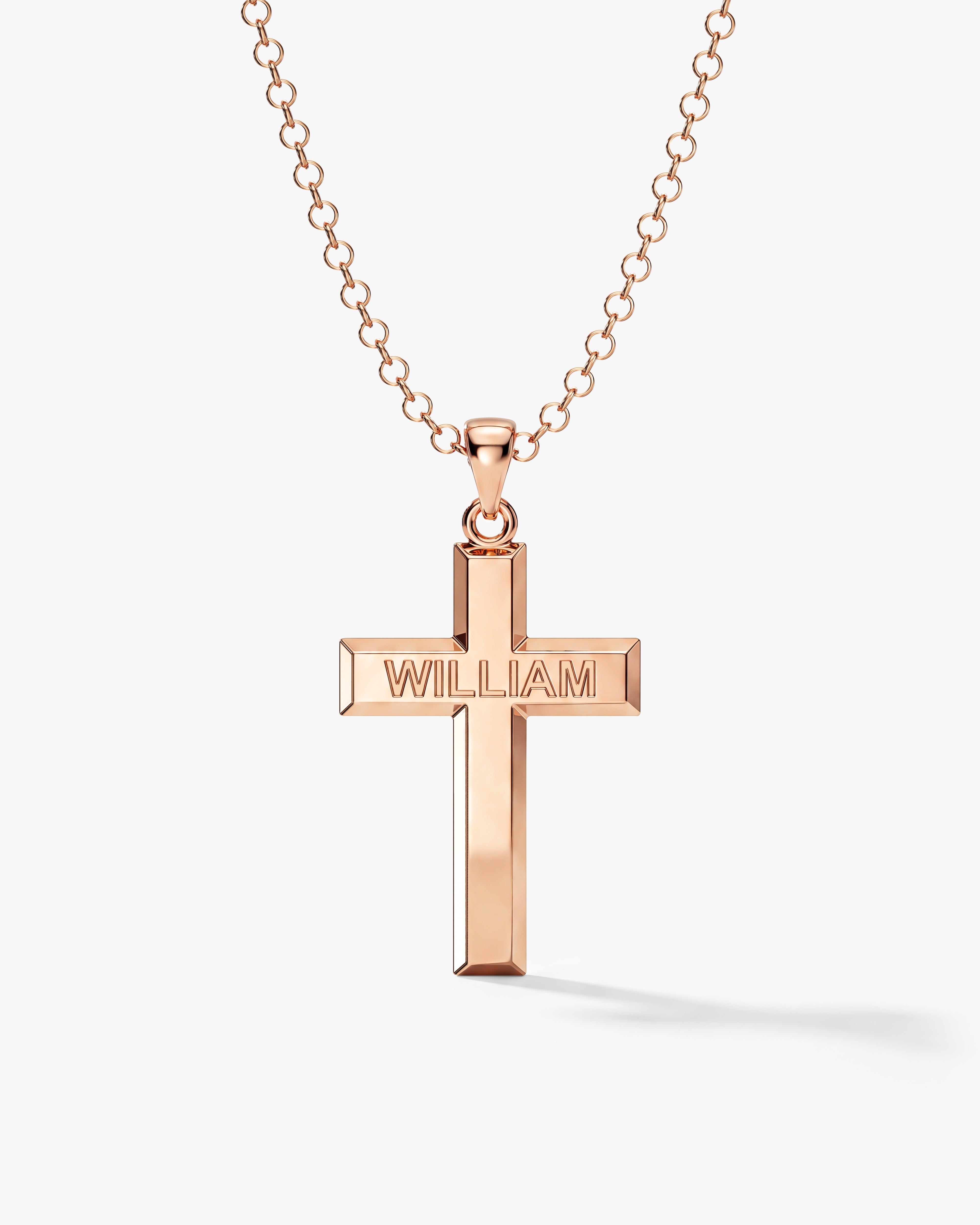 Men's Name Cross Pendant Necklace