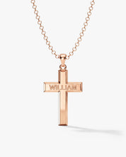 Men's Name Cross Pendant Necklace