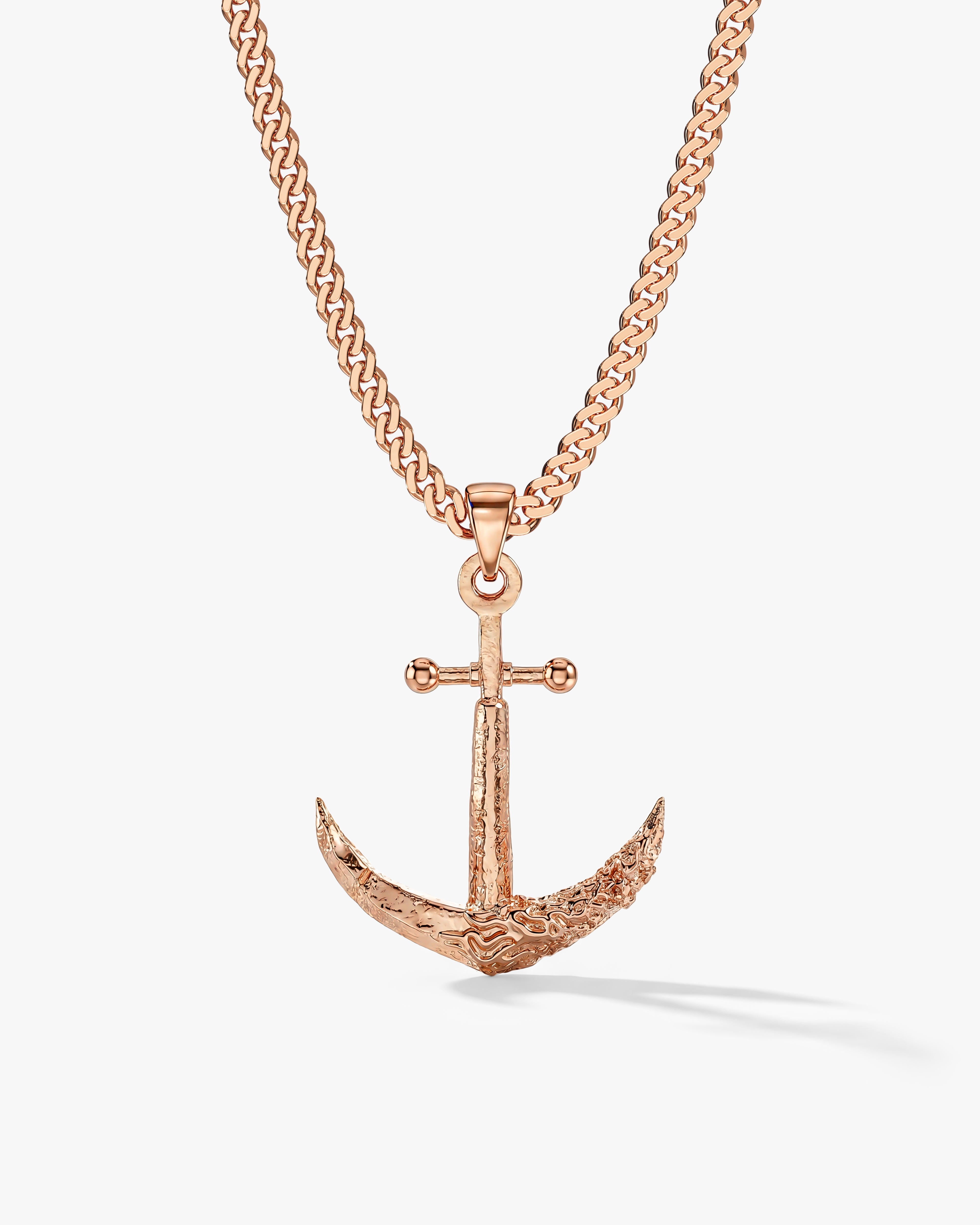 Textured Anchor Necklace
