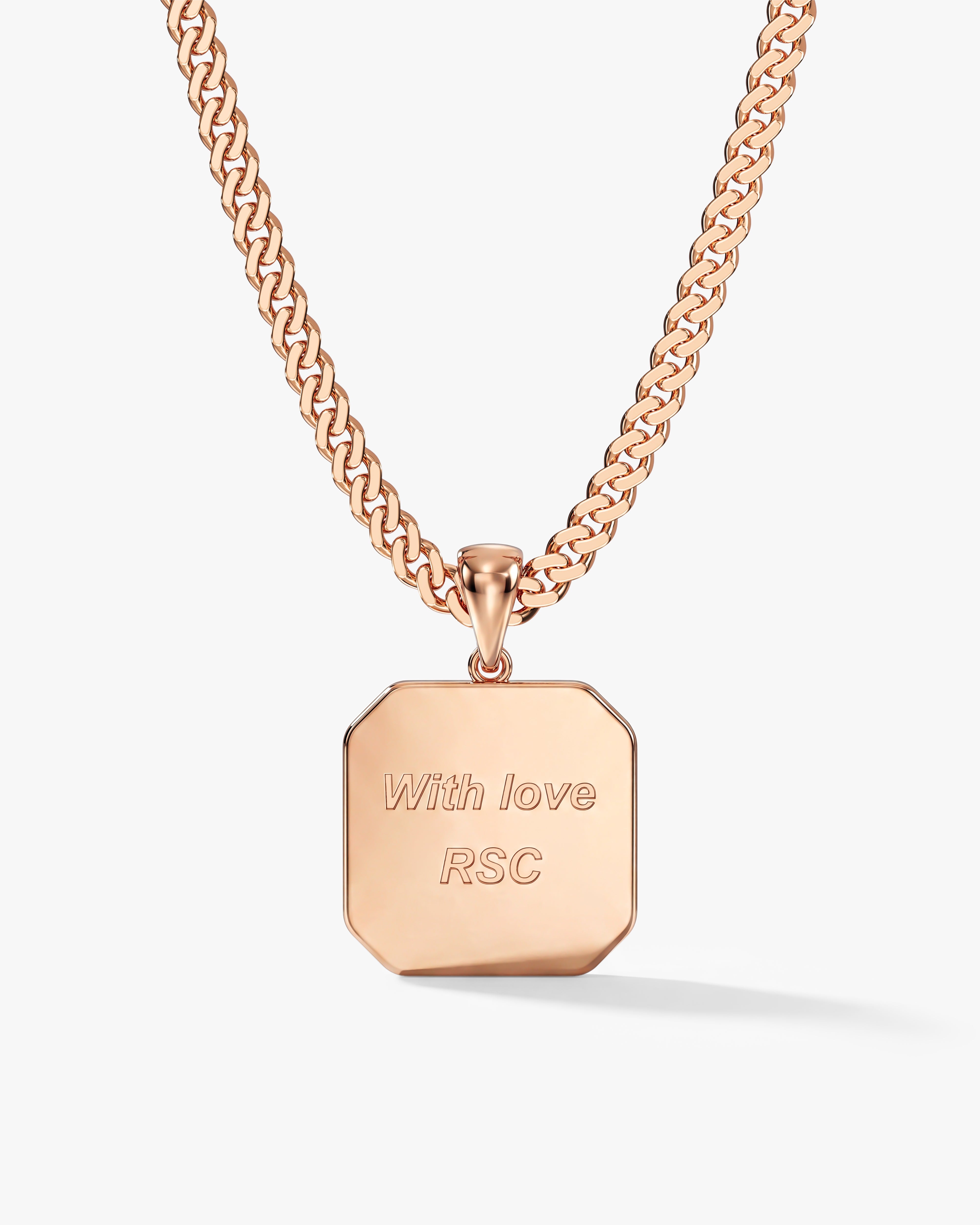 Engraved Message Pendant Necklace