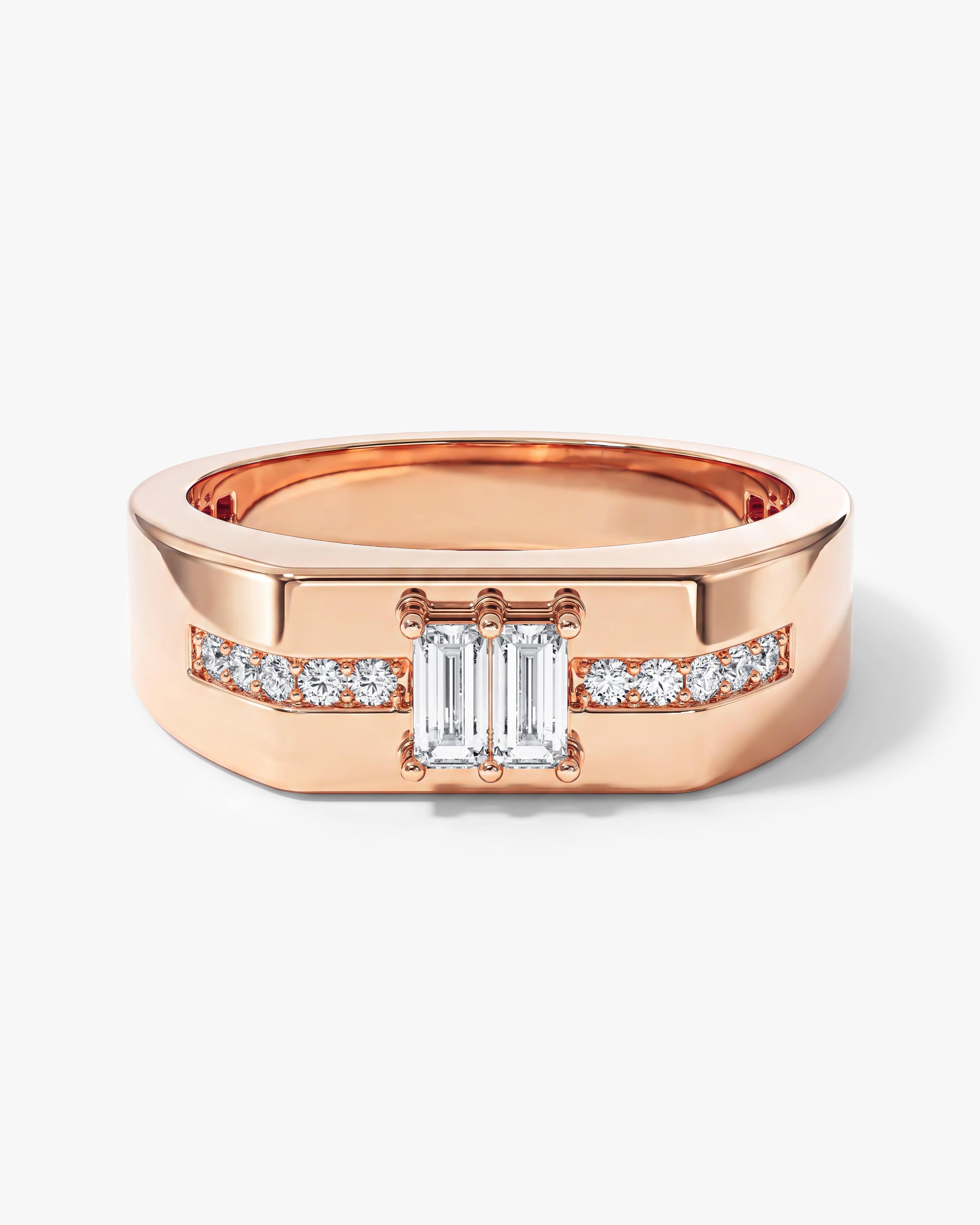 Men's Baguette Cut Moissanite Ring
