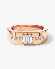 Men's Baguette Cut Moissanite Ring