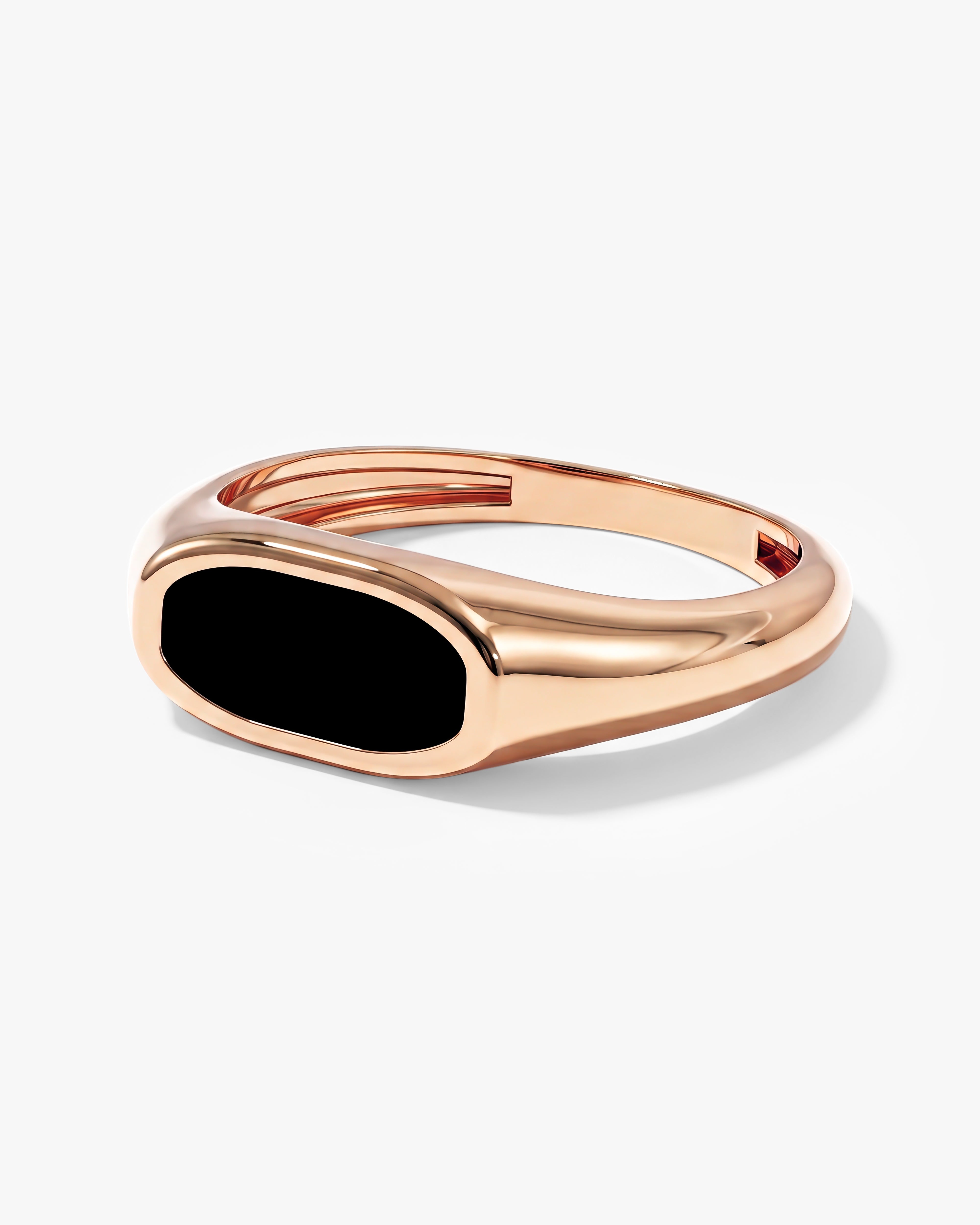 Men's Black Enamel Signet Ring