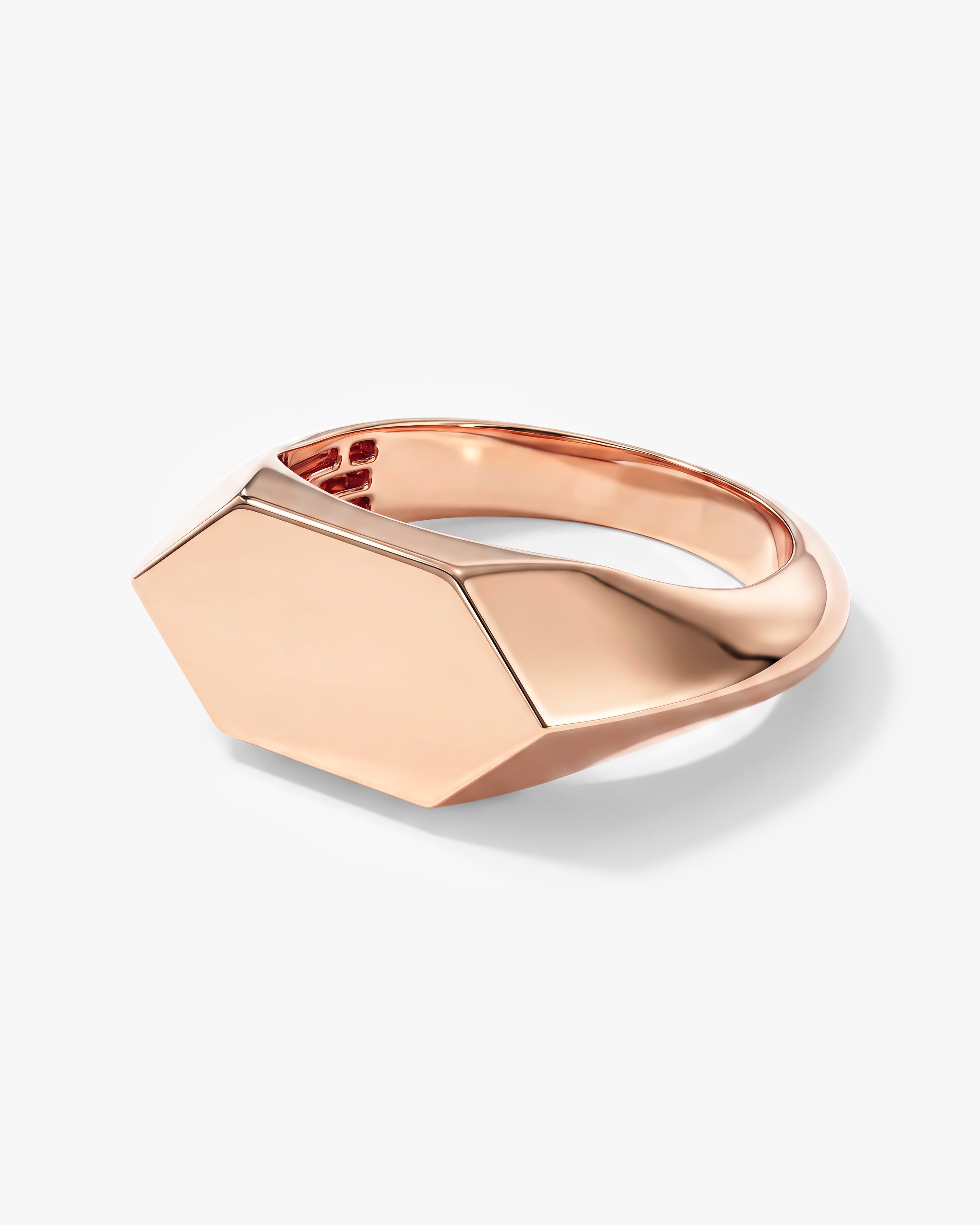 Sharp Hexagon Signet Ring