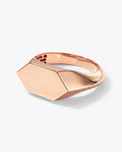 Sharp Hexagon Signet Ring