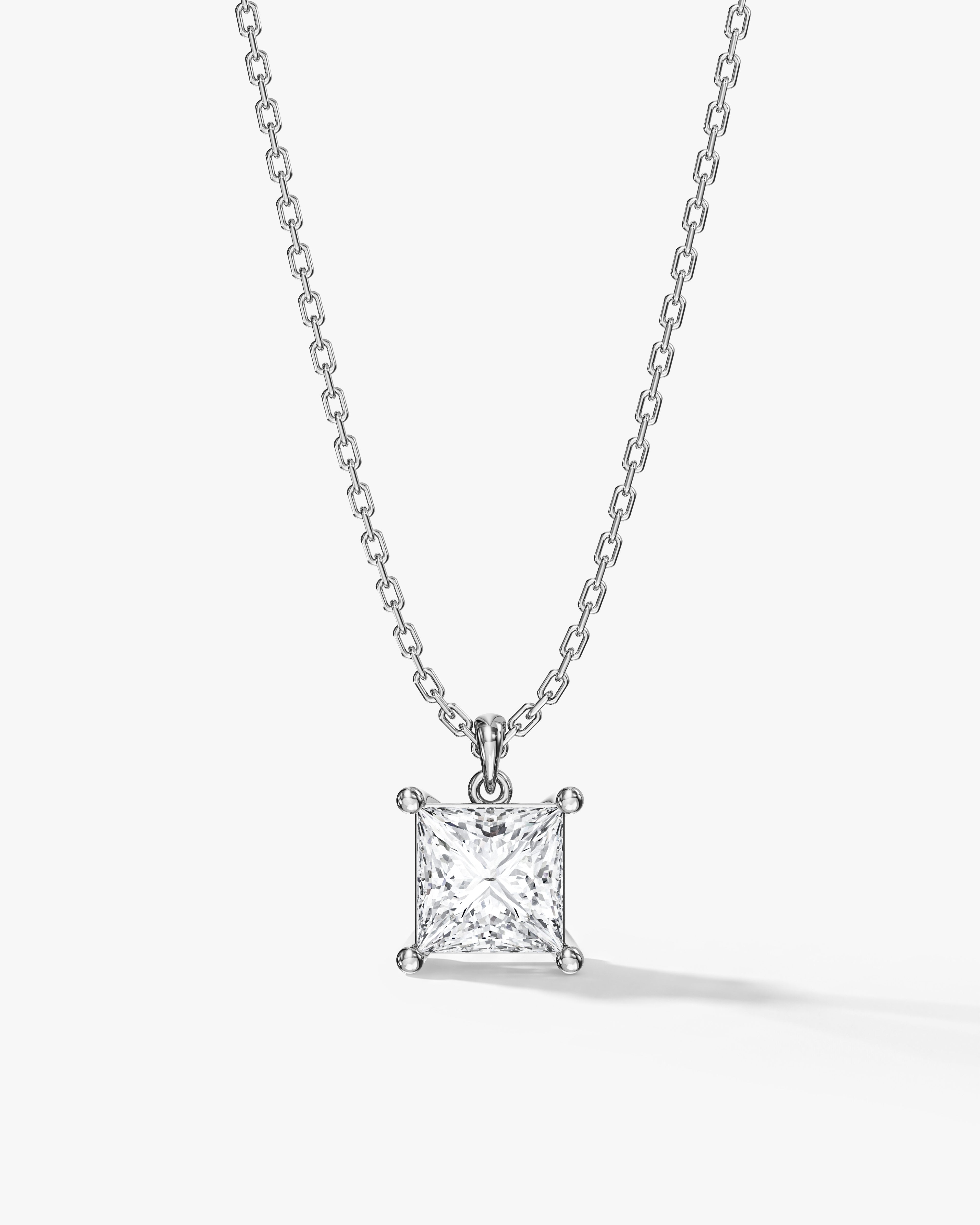 Princess Cut Solitaire Pendant (1.50 CT)