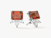 Emerald Cut Birthstone Studs