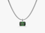 Signature Emerald Cut Birthstone Necklace
