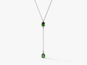 Raindrop Pear Birthstone Necklace