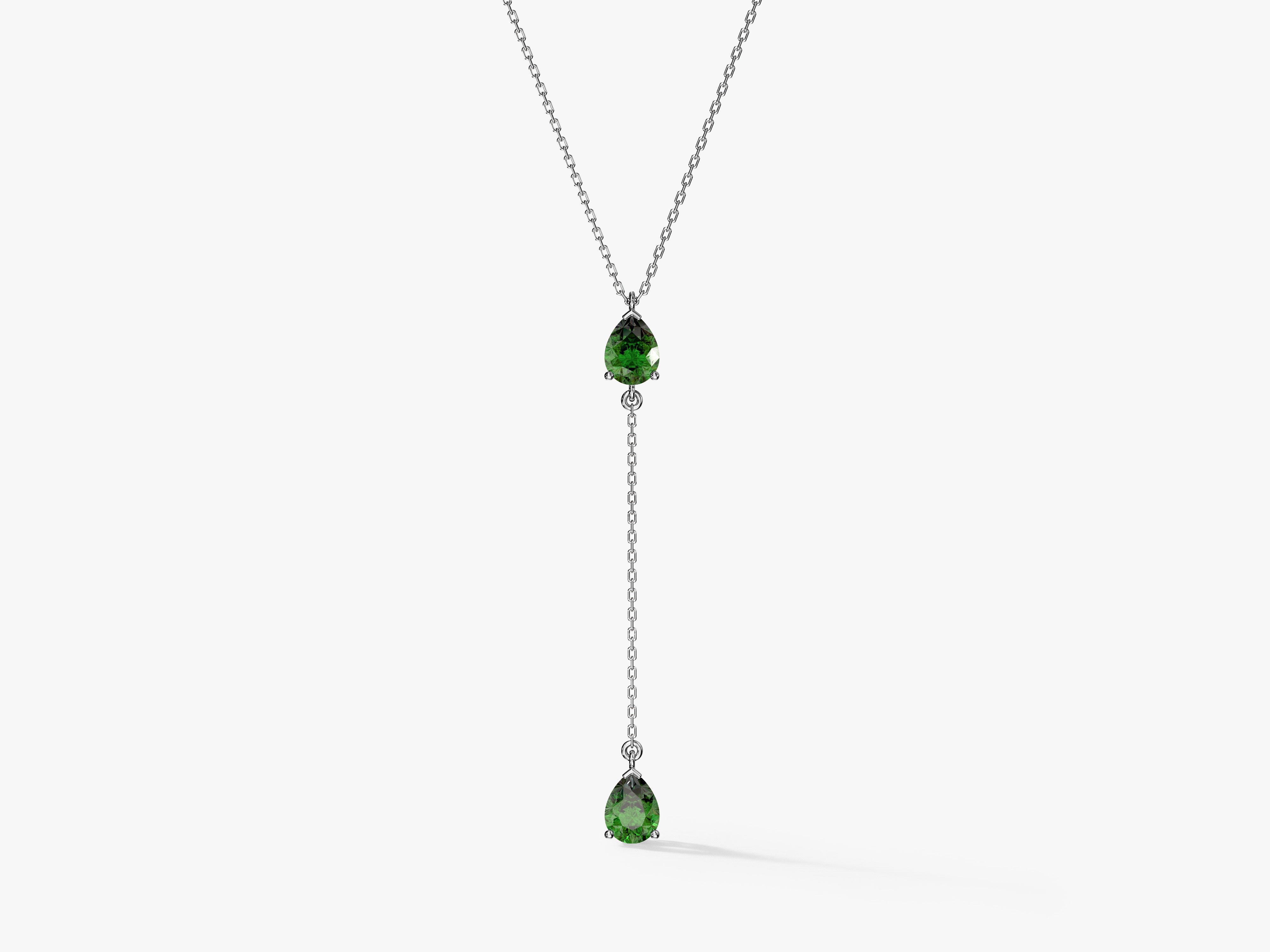 Raindrop Pear Birthstone Necklace