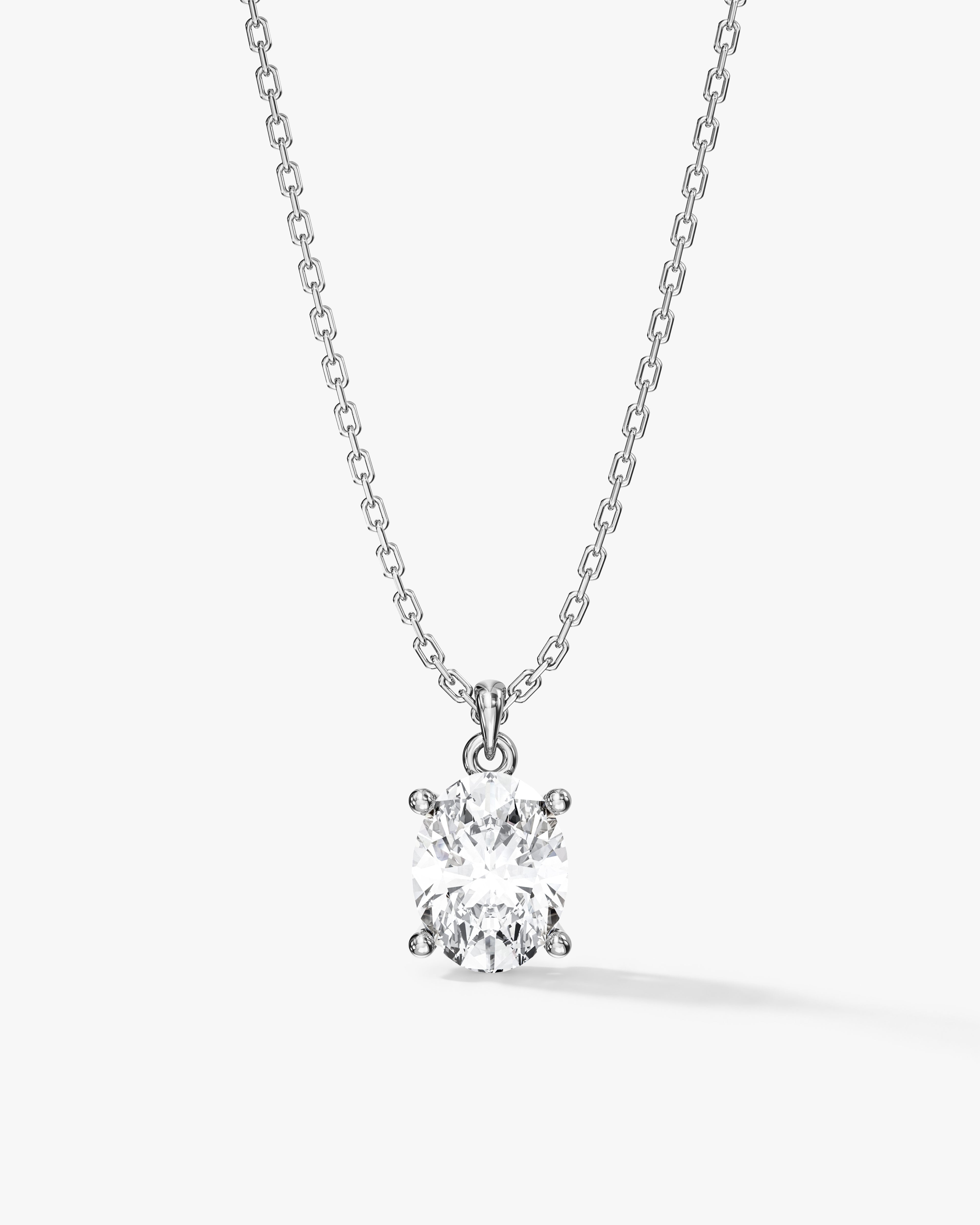 Oval Cut Solitaire Pendant (2.00 CT)