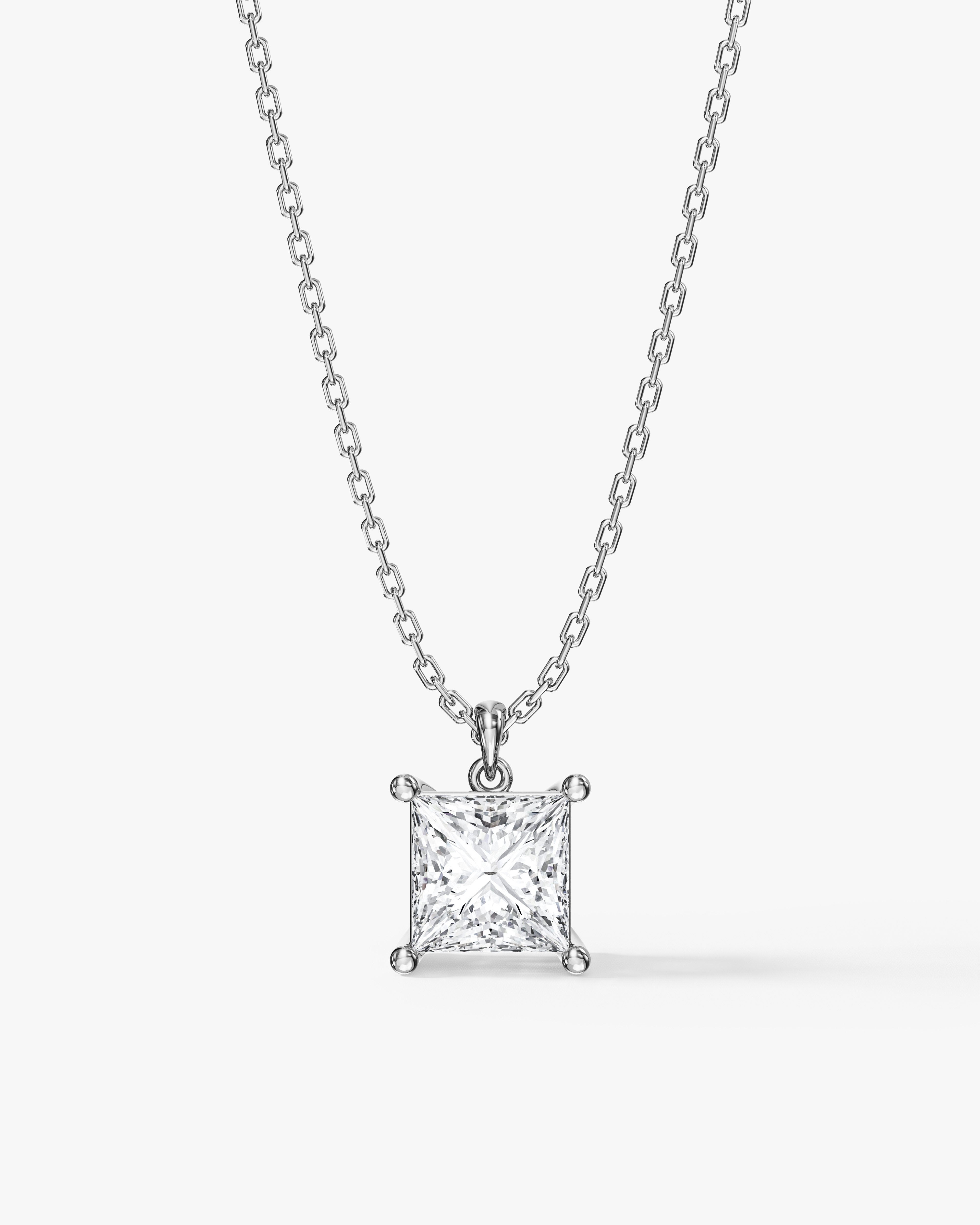Princess Cut Solitaire Pendant (2.00 CT)